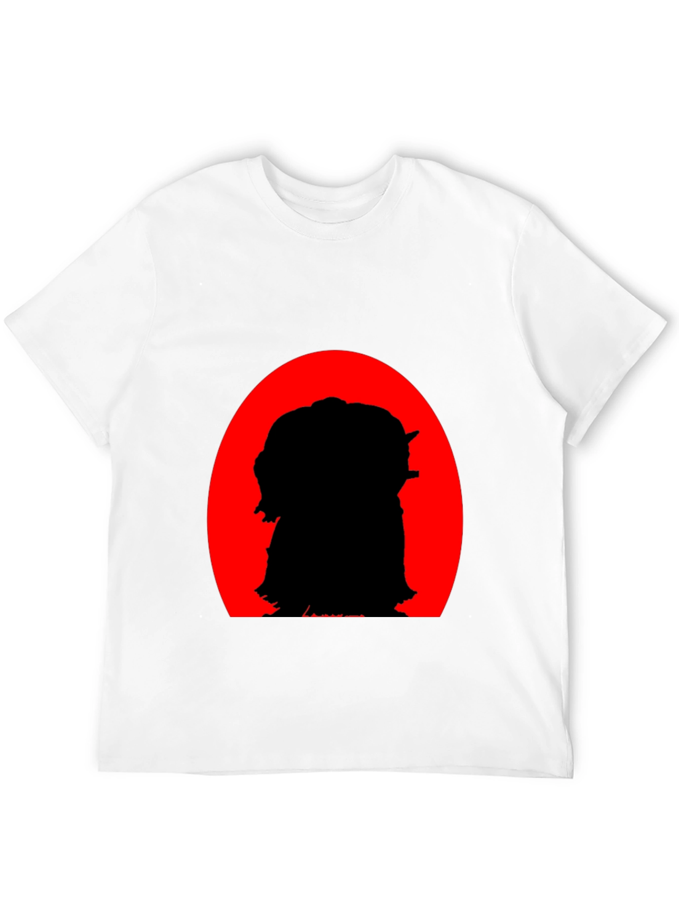 Black Silhouette Tee: Red Sun, Black Print view 12