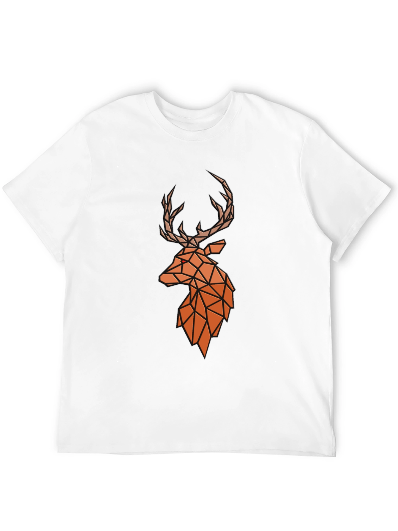 Black Geometric Deer Head Graphic Tee - Modern Style view 12