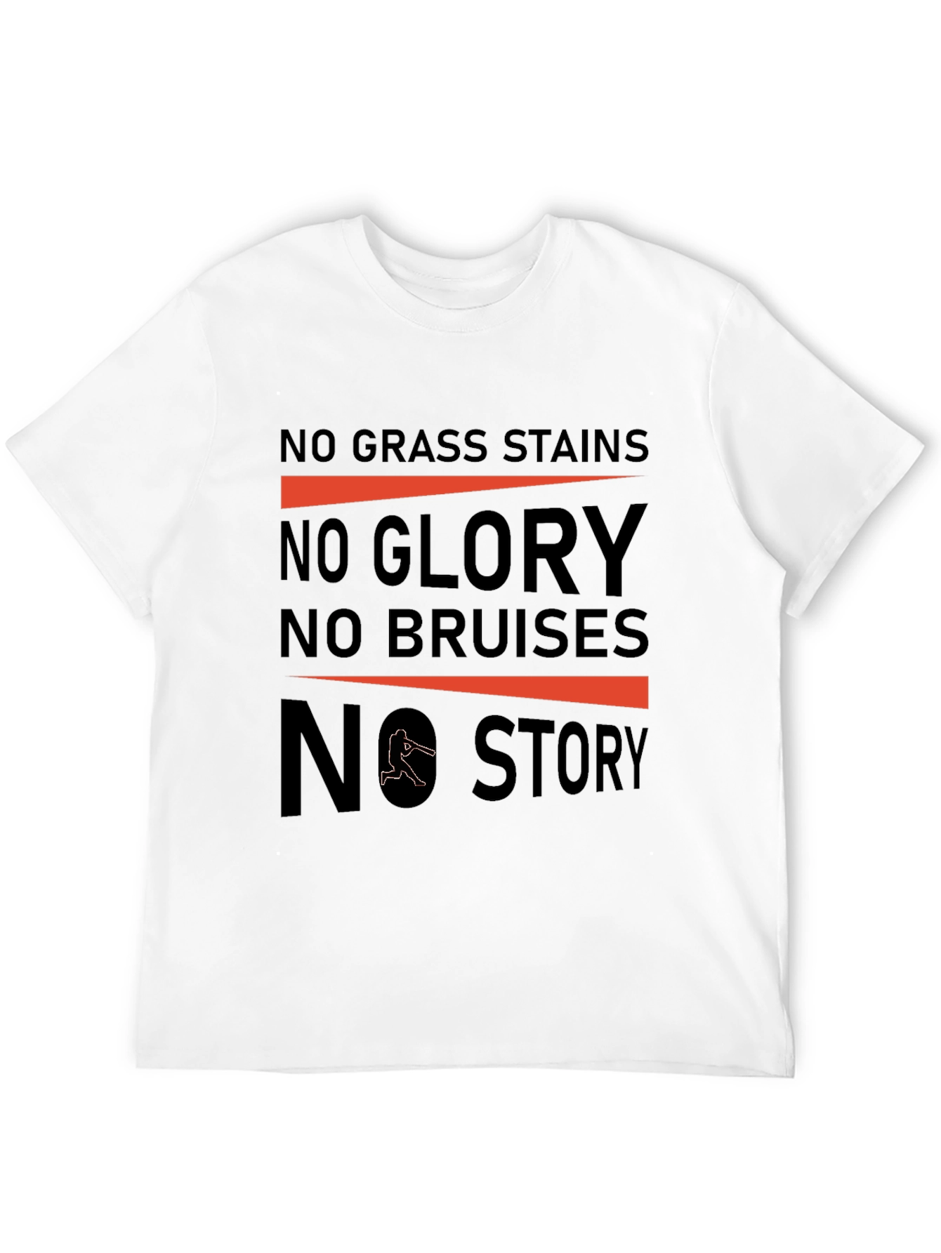 Black No Grass Stains Baseball T-Shirt view 12