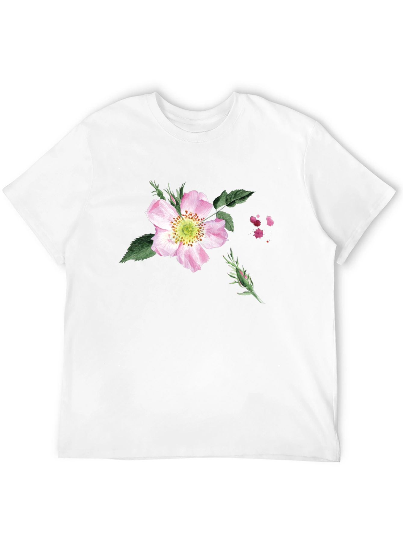 Black Floral Print Black T-Shirt - Botanical Style view 12