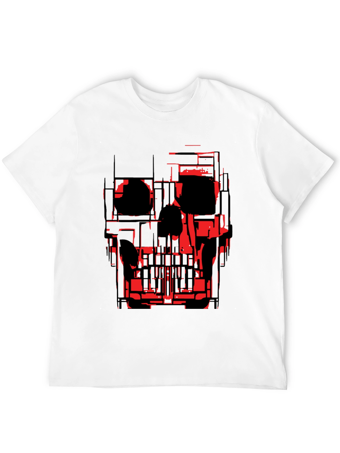 Black Abstract Skull Graphic Tee - Black view 12