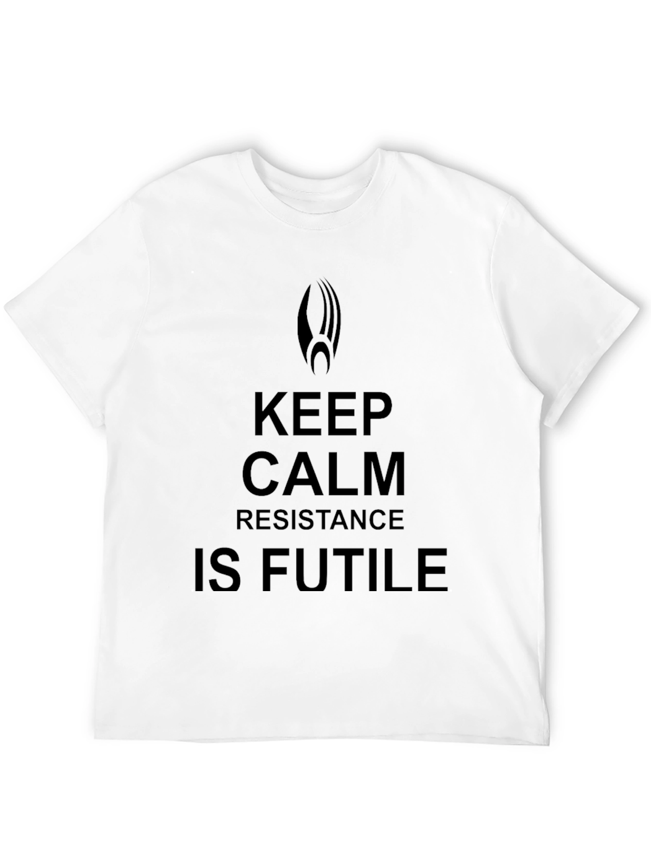 Black Keep Calm Resistance is Futile Black T-Shirt view 12