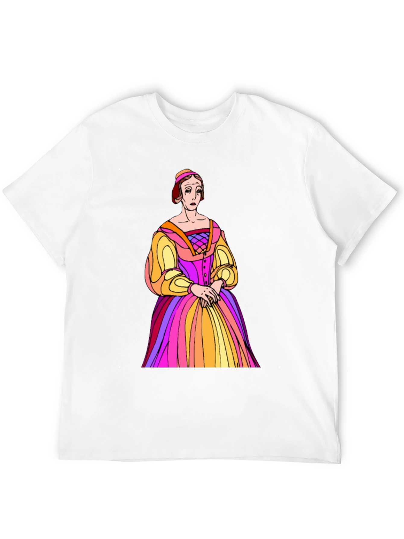 Black Renaissance Portrait T-Shirt - Unique Art Tee view 12