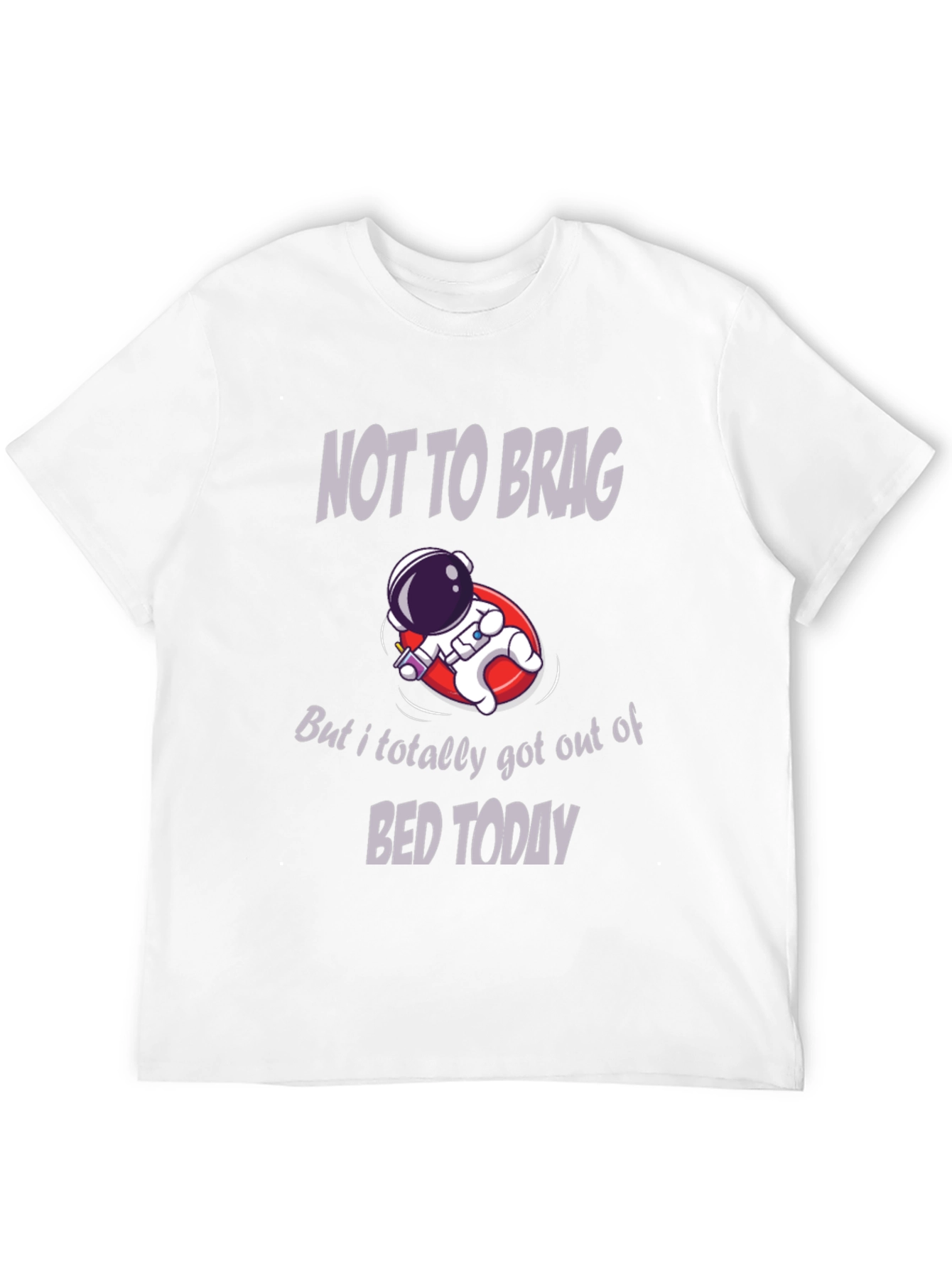 Black Humorous Astronaut T-Shirt: Not to Brag view 12