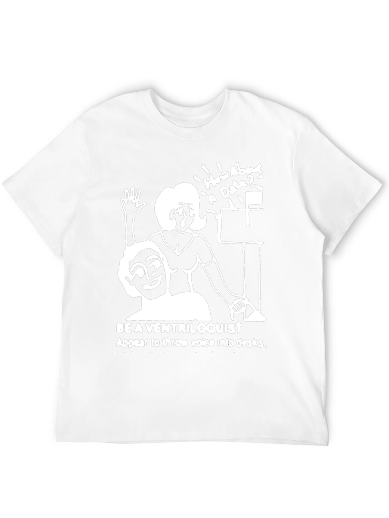 Black Ventriloquist Humor Graphic T-Shirt view 12