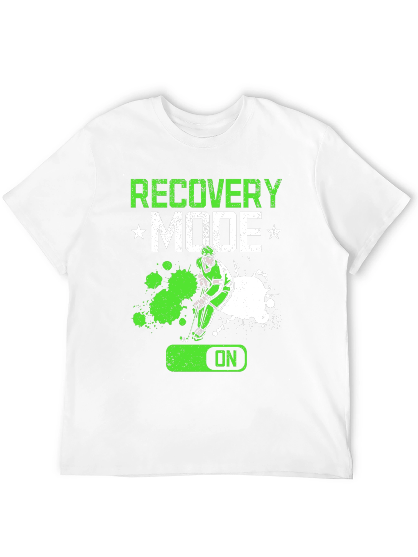 Black Recovery Mode Hockey Player T-Shirt view 12