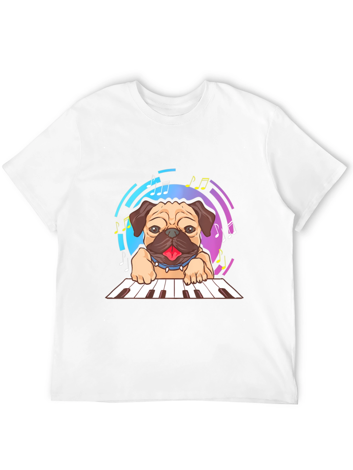 Black Pug Pianist Graphic Tee view 12