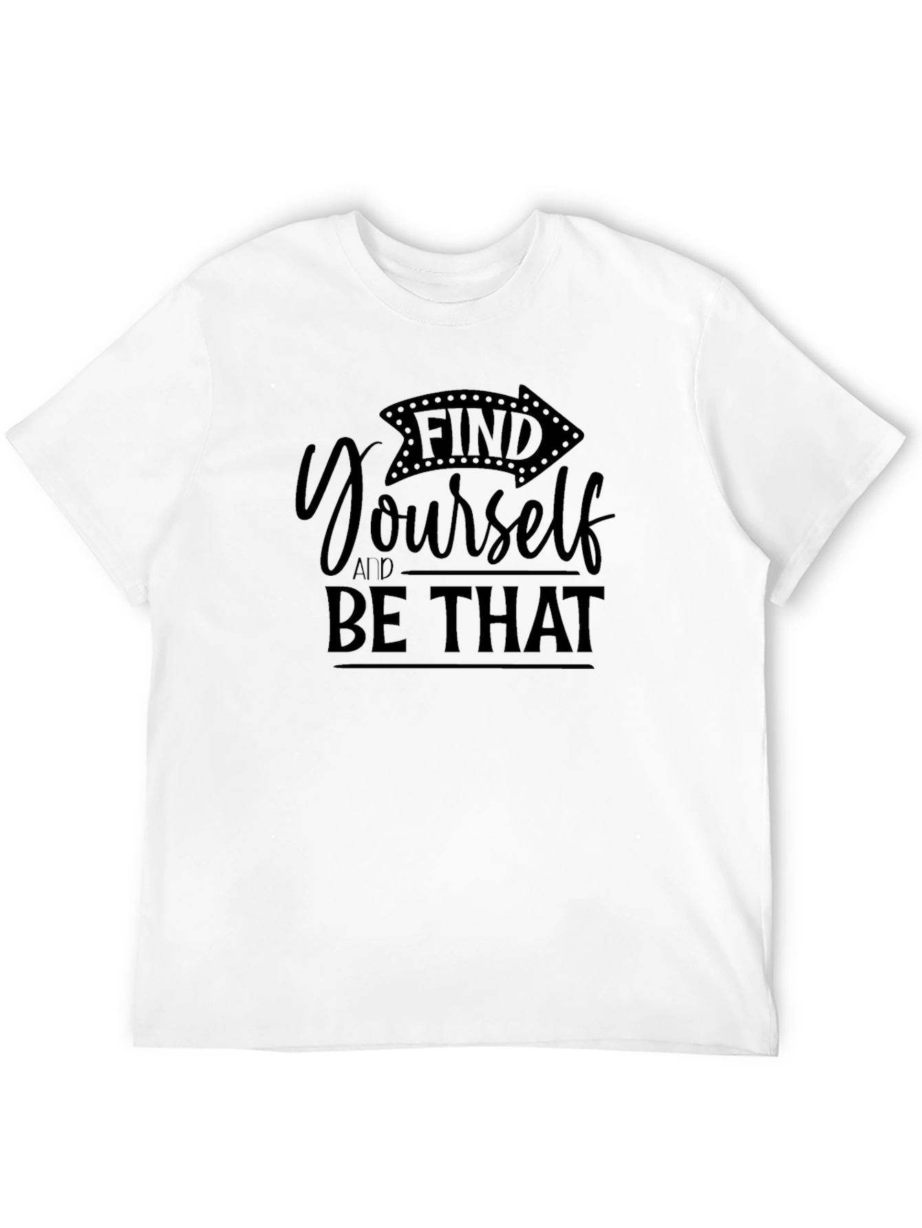 Black Find Yourself Graphic Tee - Unisex Black Cotton T-Shirt view 12
