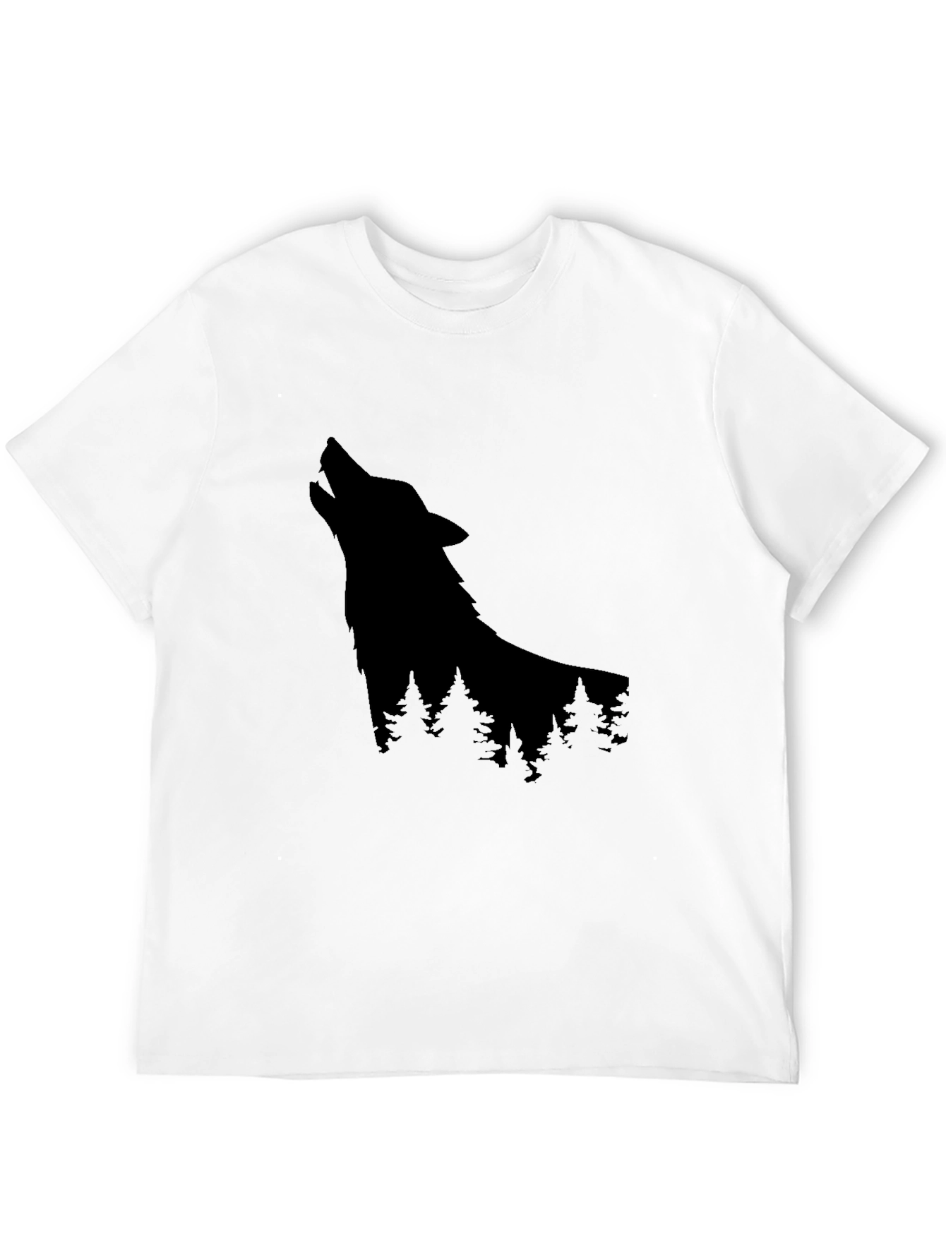 Black Wolf Silhouette Black Graphic Tee view 12