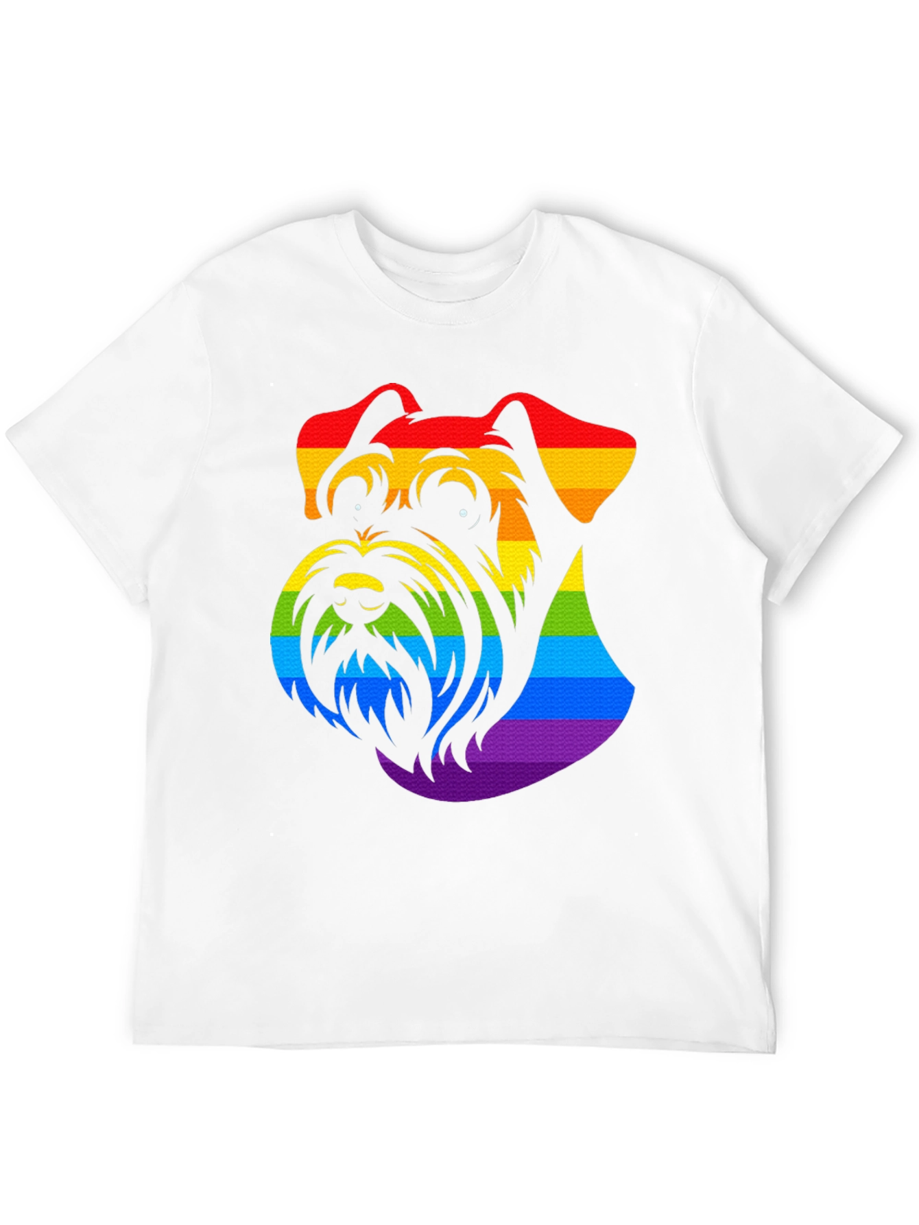 Black Rainbow Schnauzer Graphic Tee - Black Cotton view 12