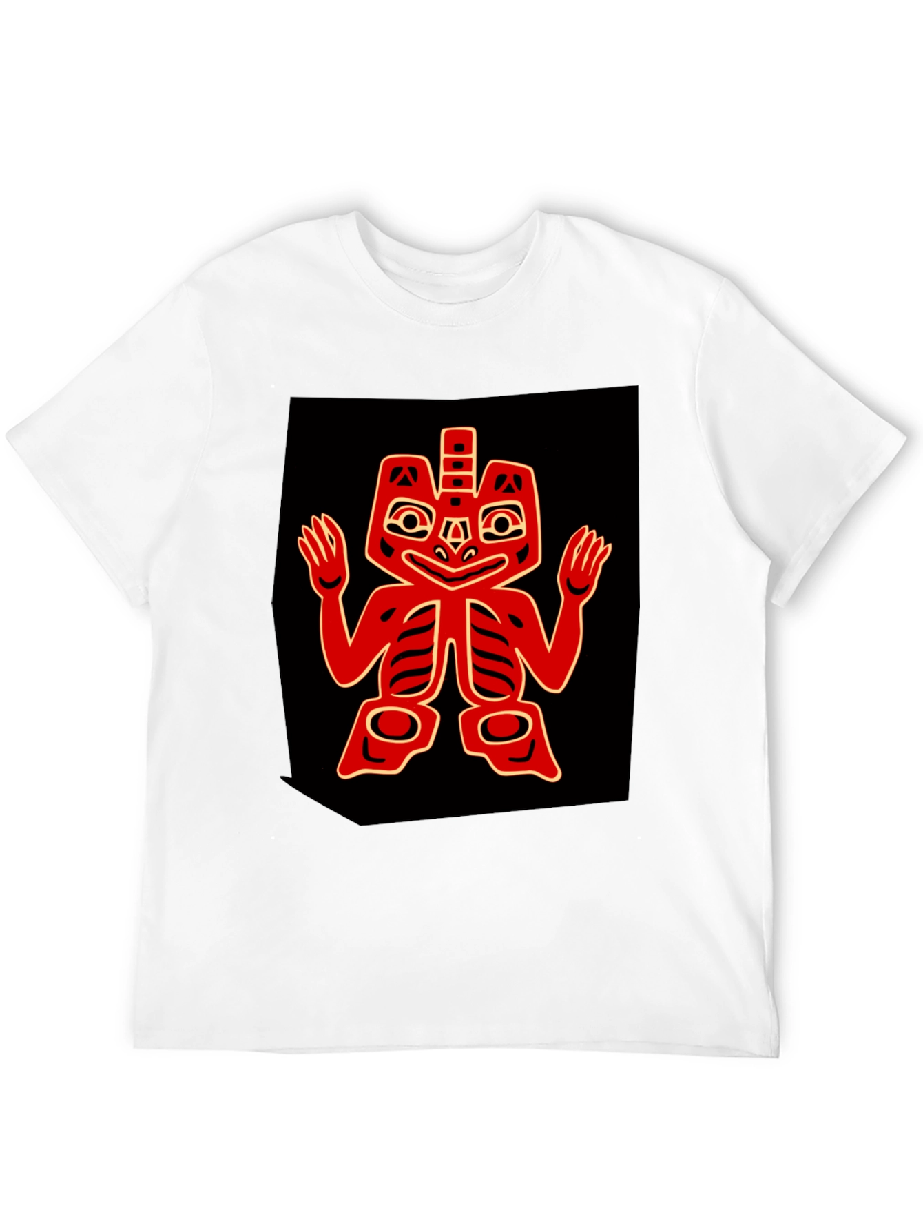 Black Bold Graphic Tee - Red Native American Design view 12