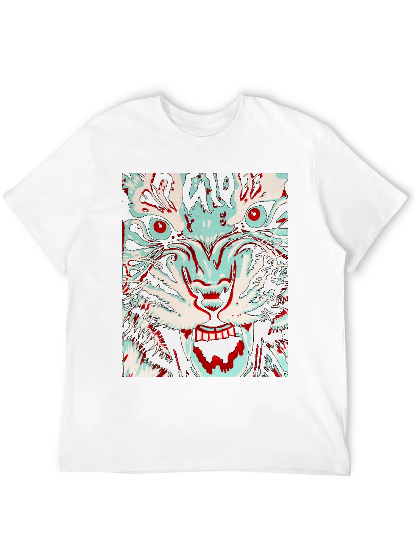 Black Abstract Tiger Graphic Tee - Men's Black T-Shirt view 12