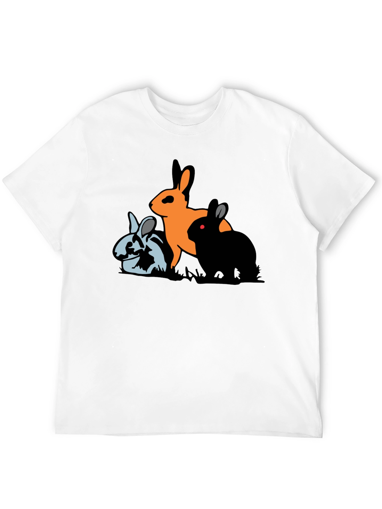 Black Three Bunny Graphic T-Shirt view 12
