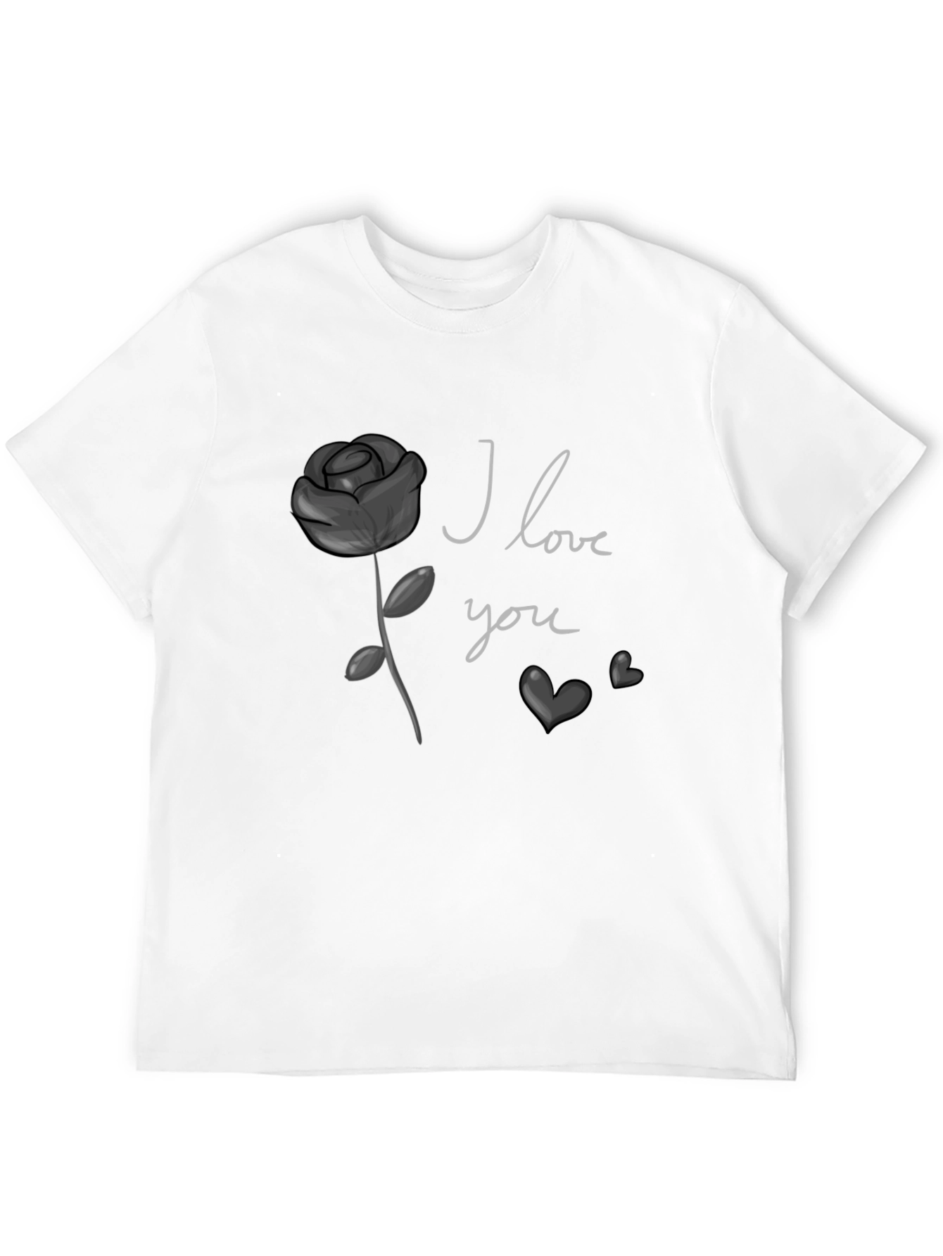 Black I Love You Rose Graphic Tee - Black view 12