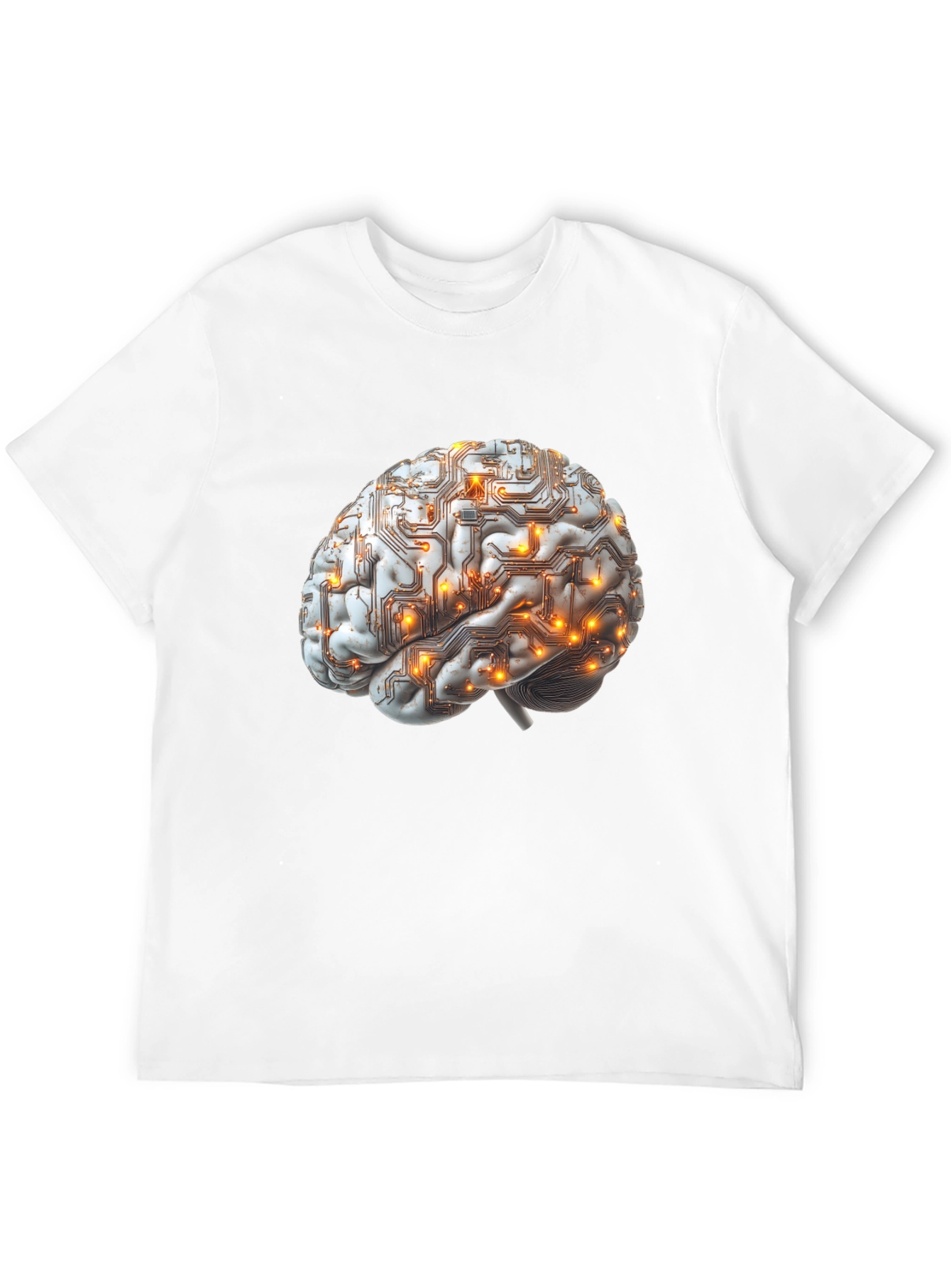 Black Brain Circuitry Graphic Tee - Black Cotton T-Shirt view 12