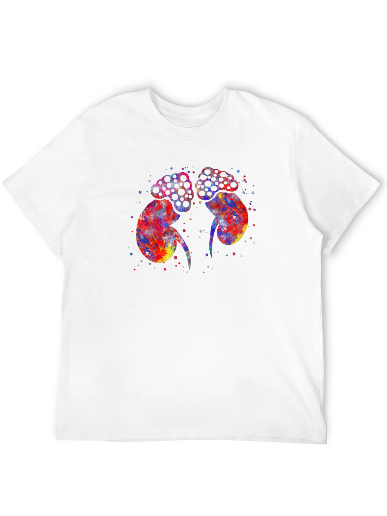 Black Colorful Kidney Print Black T-Shirt view 12