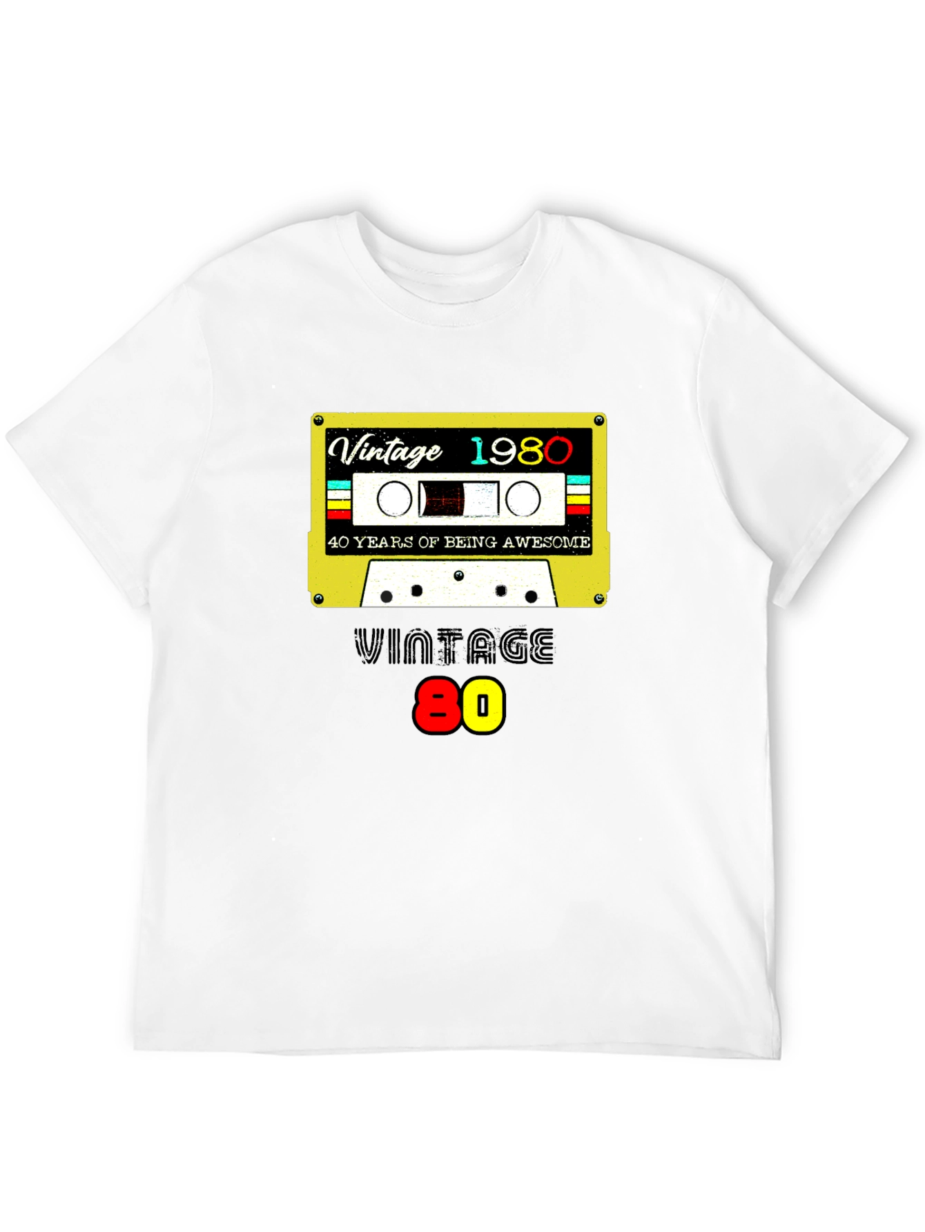 Black Vintage 1980 Cassette Tape Graphic T-Shirt view 12