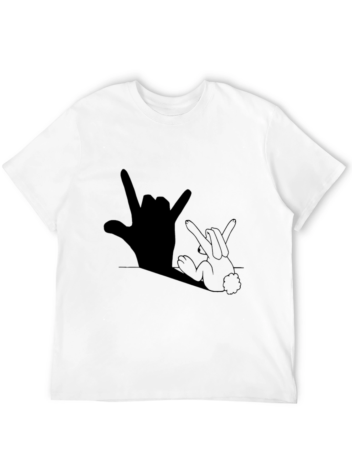 Black Rock On Bunny Shadow Graphic T-Shirt view 12