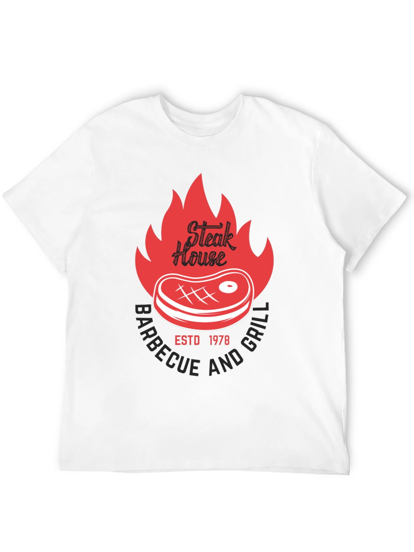 Black Steak House BBQ & Grill T-Shirt view 12