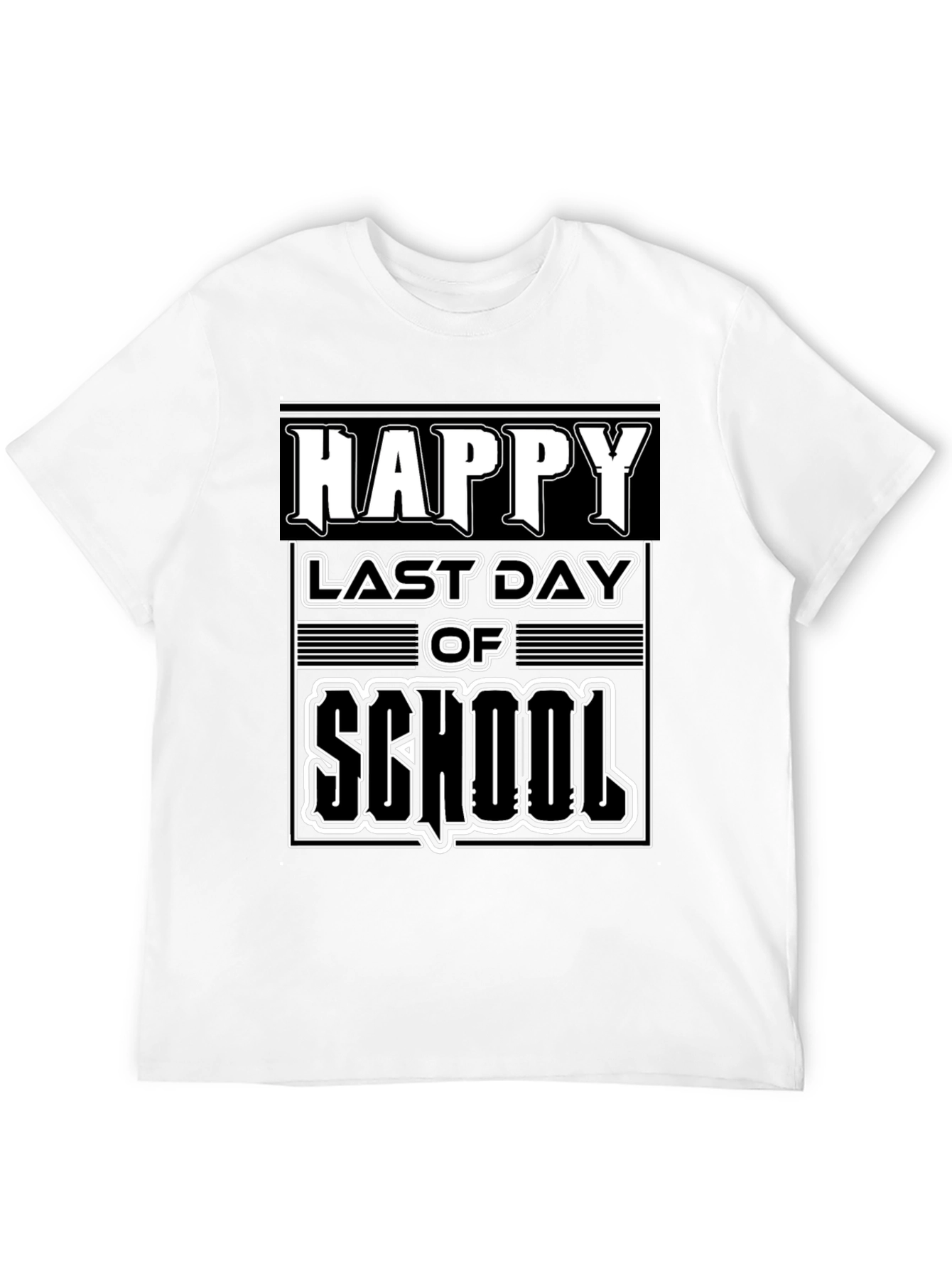Black Happy Last Day of School Graphic Tee - Black Cotton Blend view 12