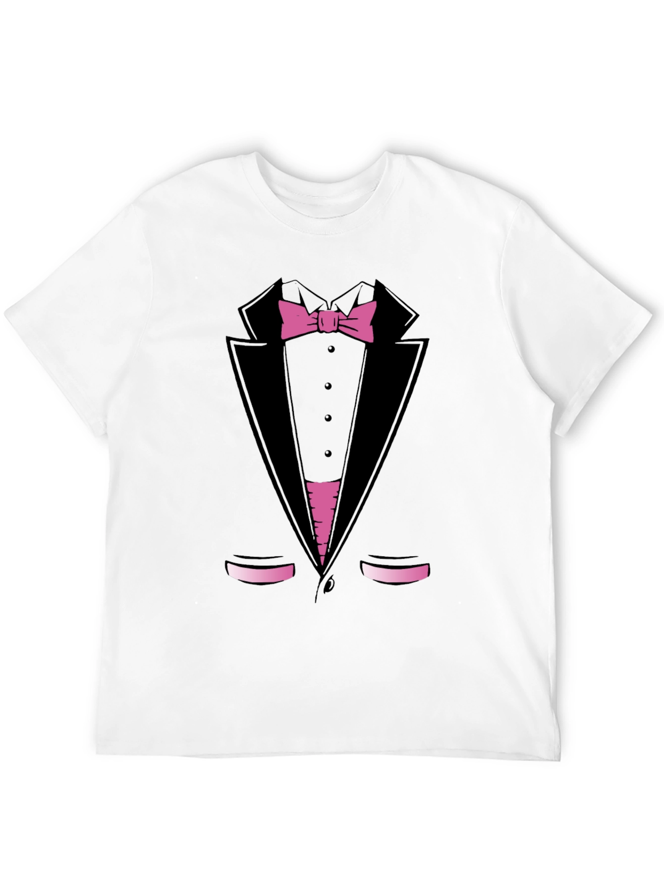 Black Tuxedo Print T-Shirt - Funny Dress Up Tee view 12