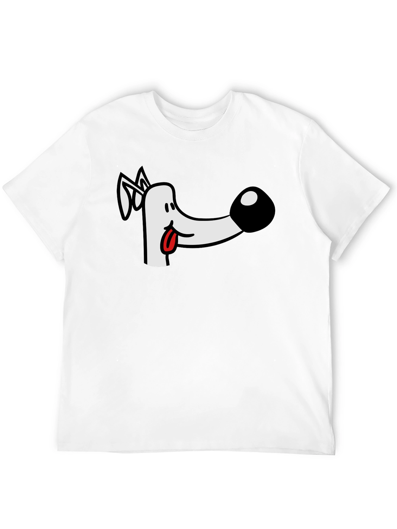 Black Cartoon Dog Graphic Tee - Black Cotton T-Shirt view 12