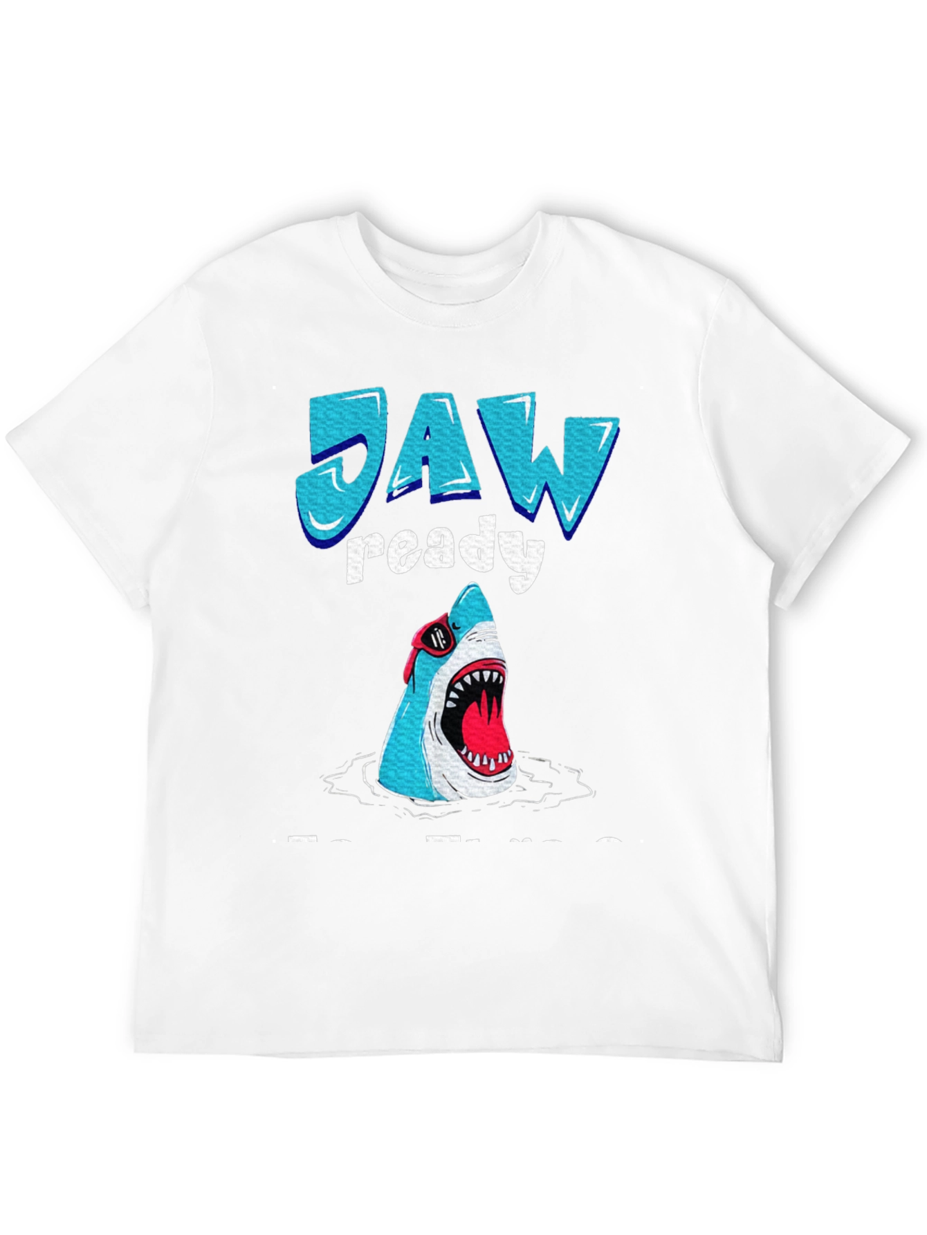 Black Jaw Ready Funny Shark Graphic T-Shirt view 12