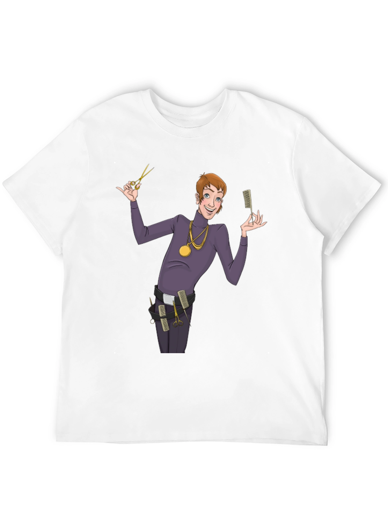 Black Barber Cartoon Graphic T-Shirt view 12