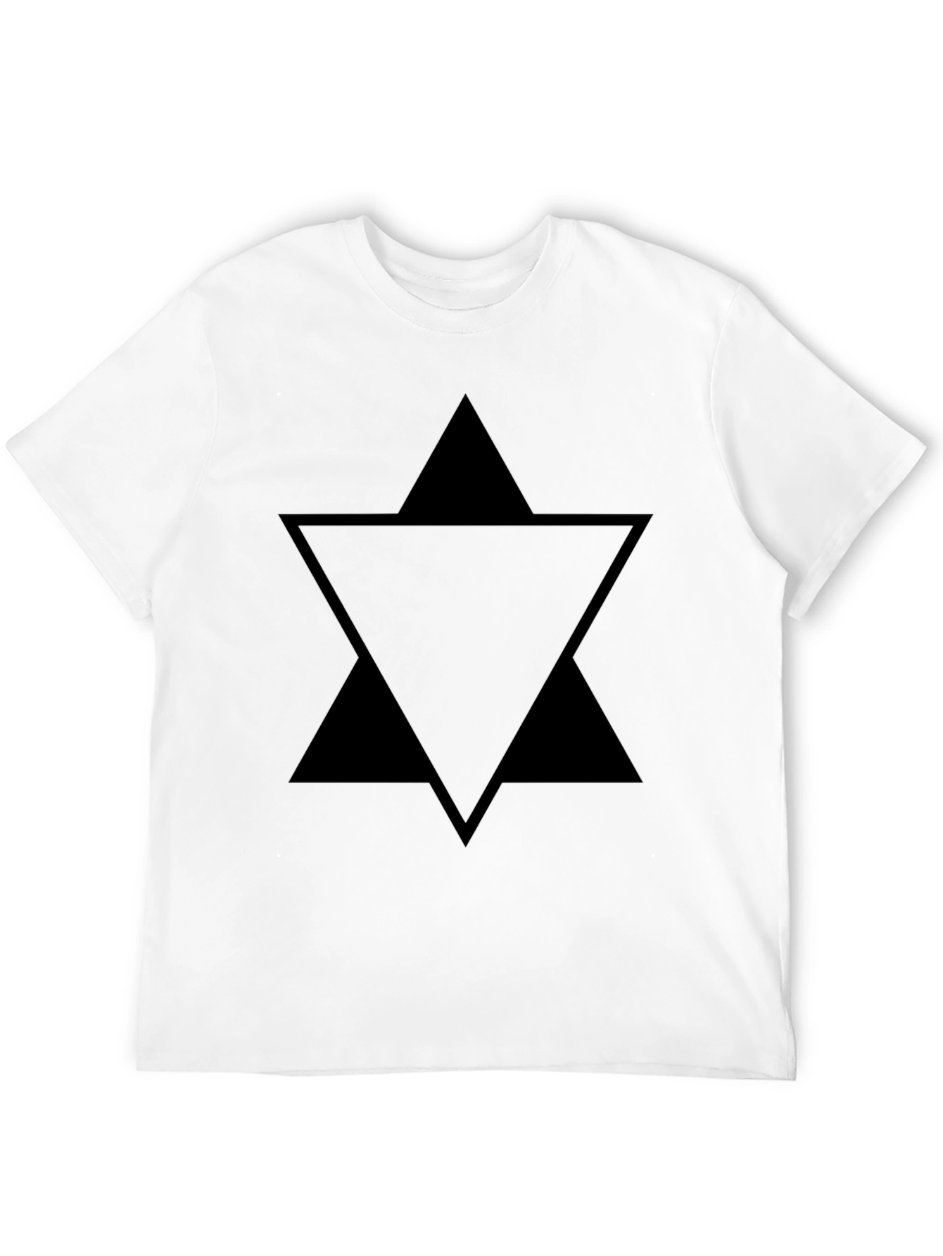 Black Geometric Triangle Star Black T-Shirt view 12