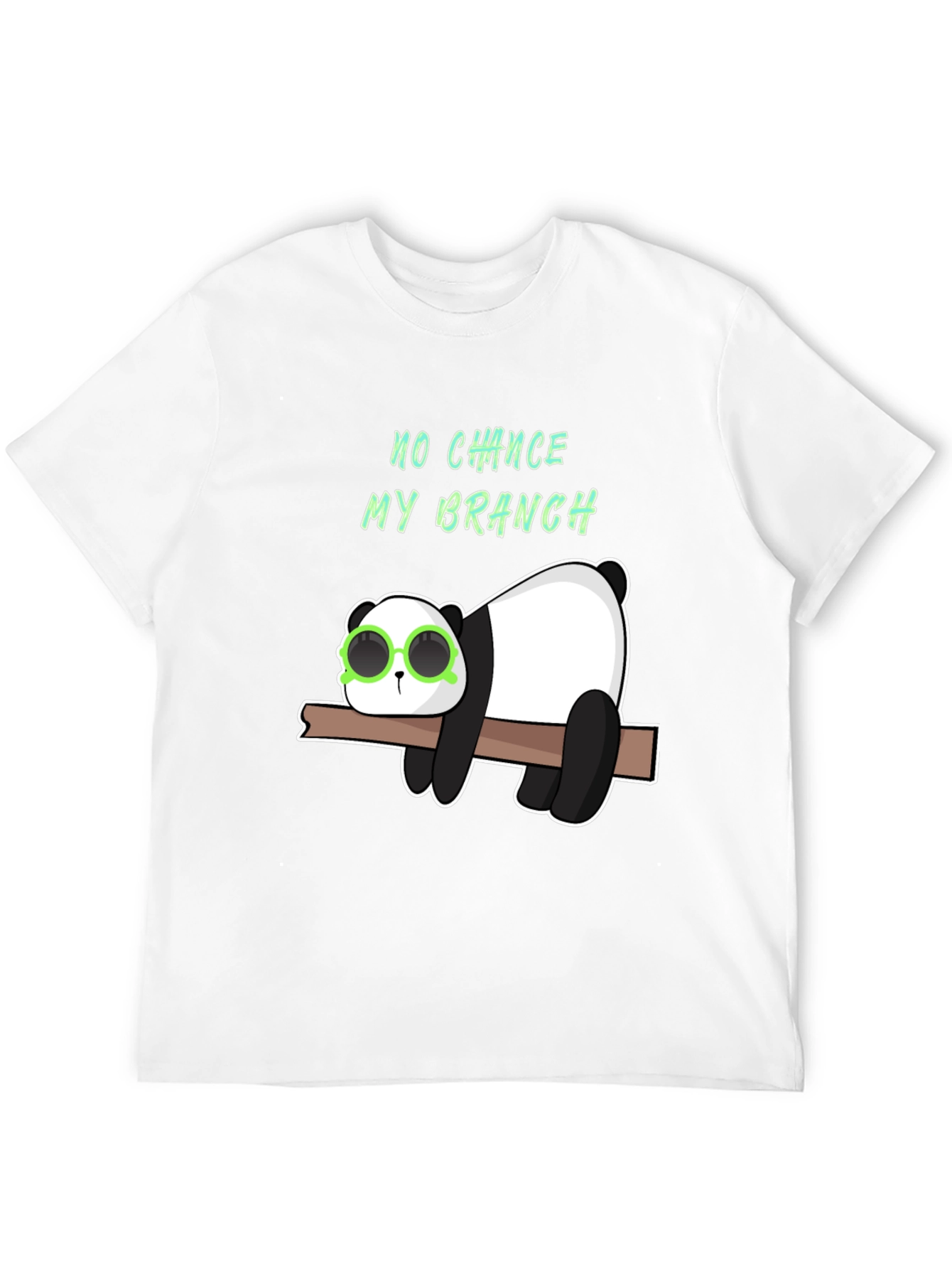 Black Lazy Panda on Branch Graphic T-Shirt view 12