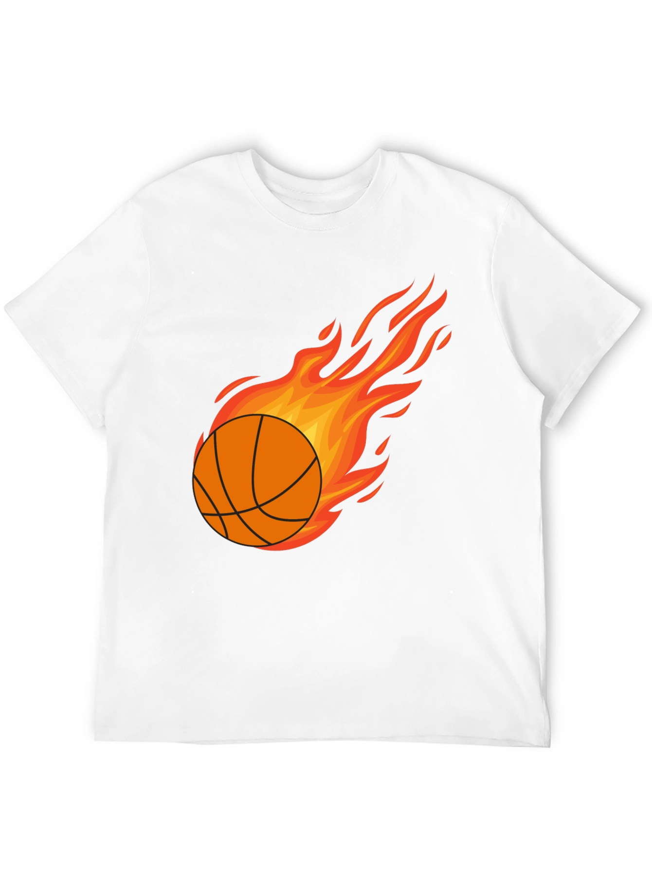 Black Fiery Basketball Graphic Tee - Men's Black T-Shirt view 12