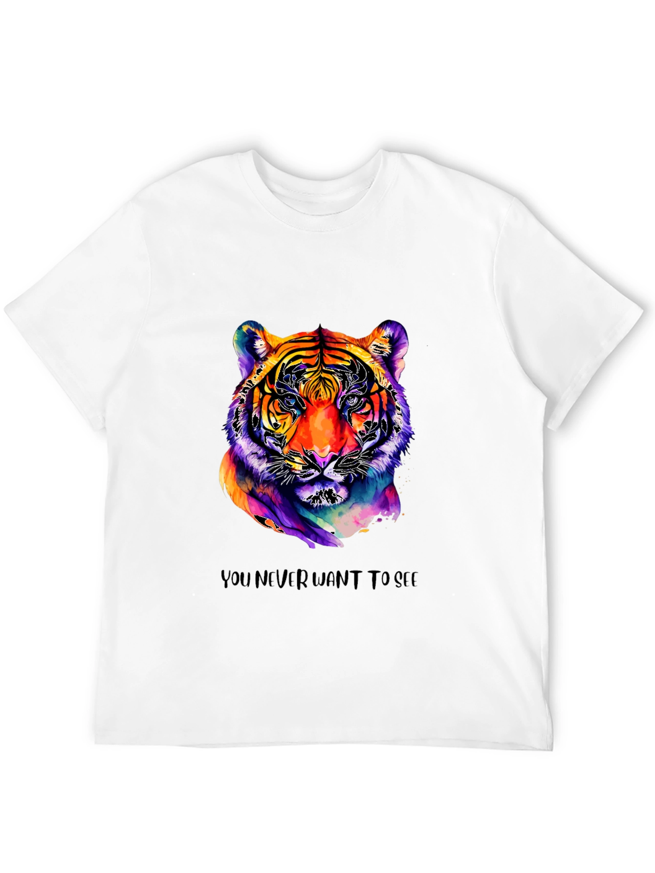 Black Vibrant Tiger Graphic Tee - Unique Artistic Design view 12