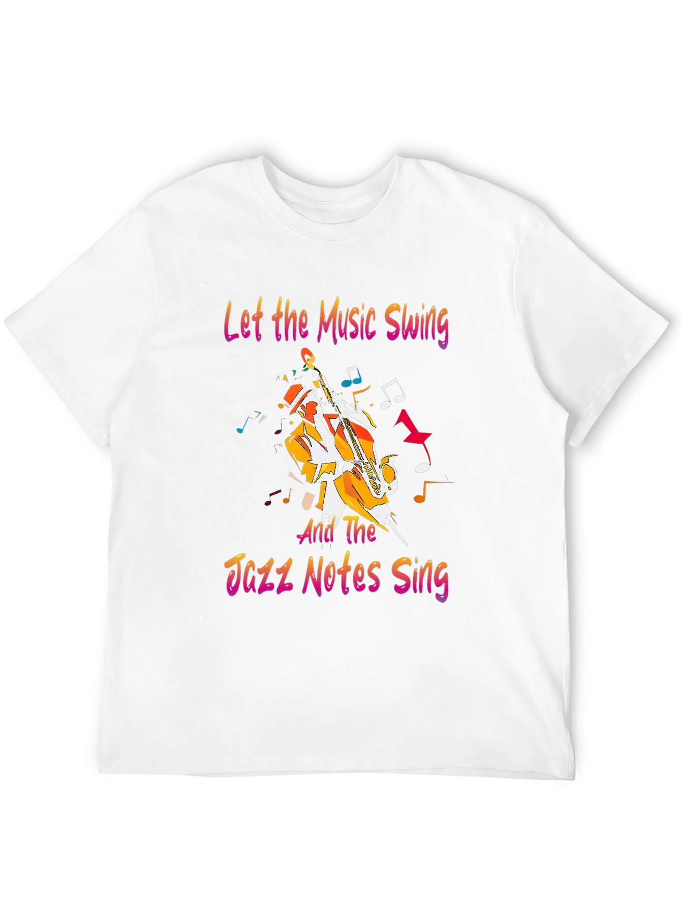 Black Jazz Music T-Shirt - Let the Music Swing Graphic Tee view 12