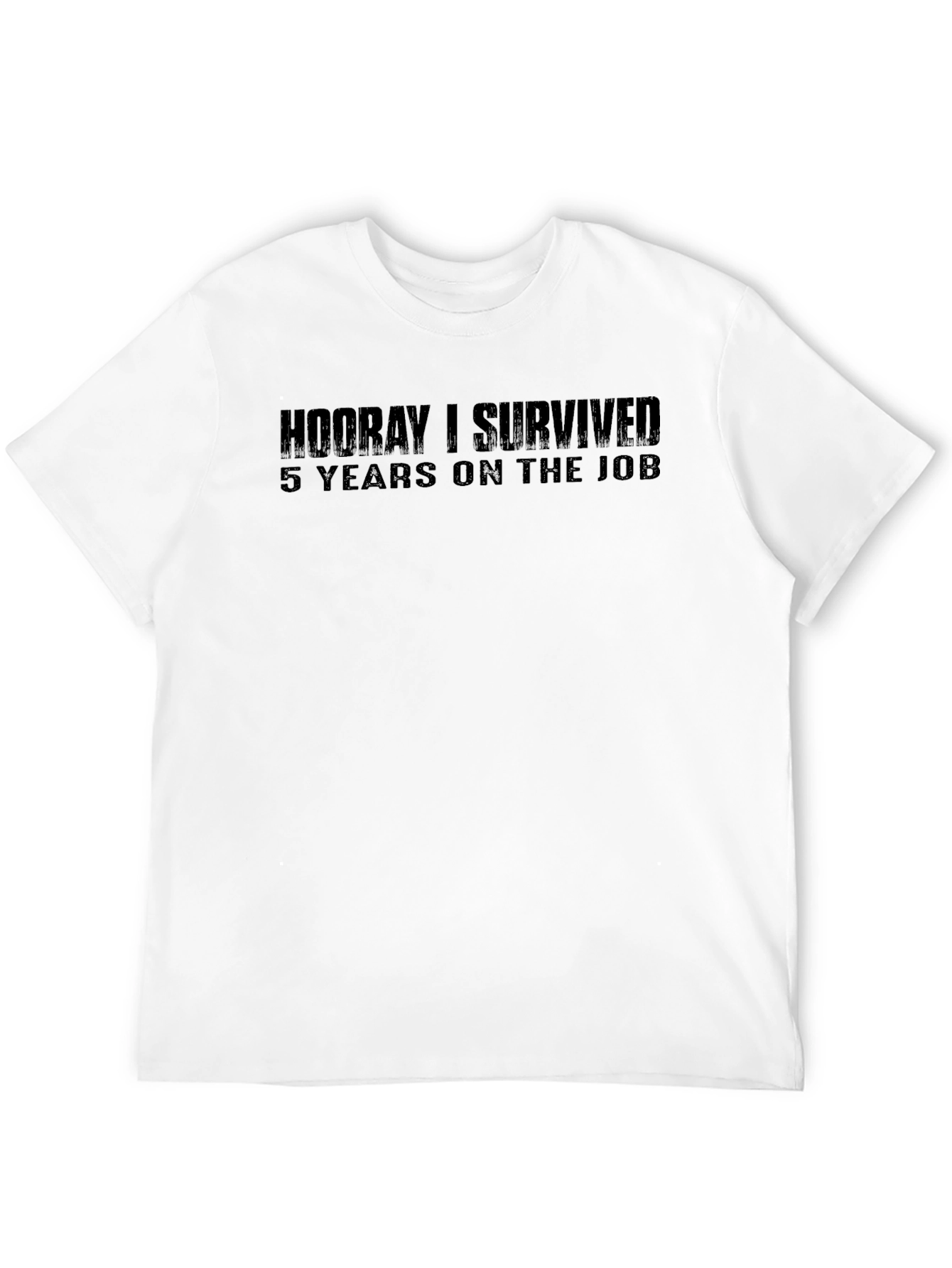 Black Hooray I Survived 5 Years on the Job T-Shirt view 12