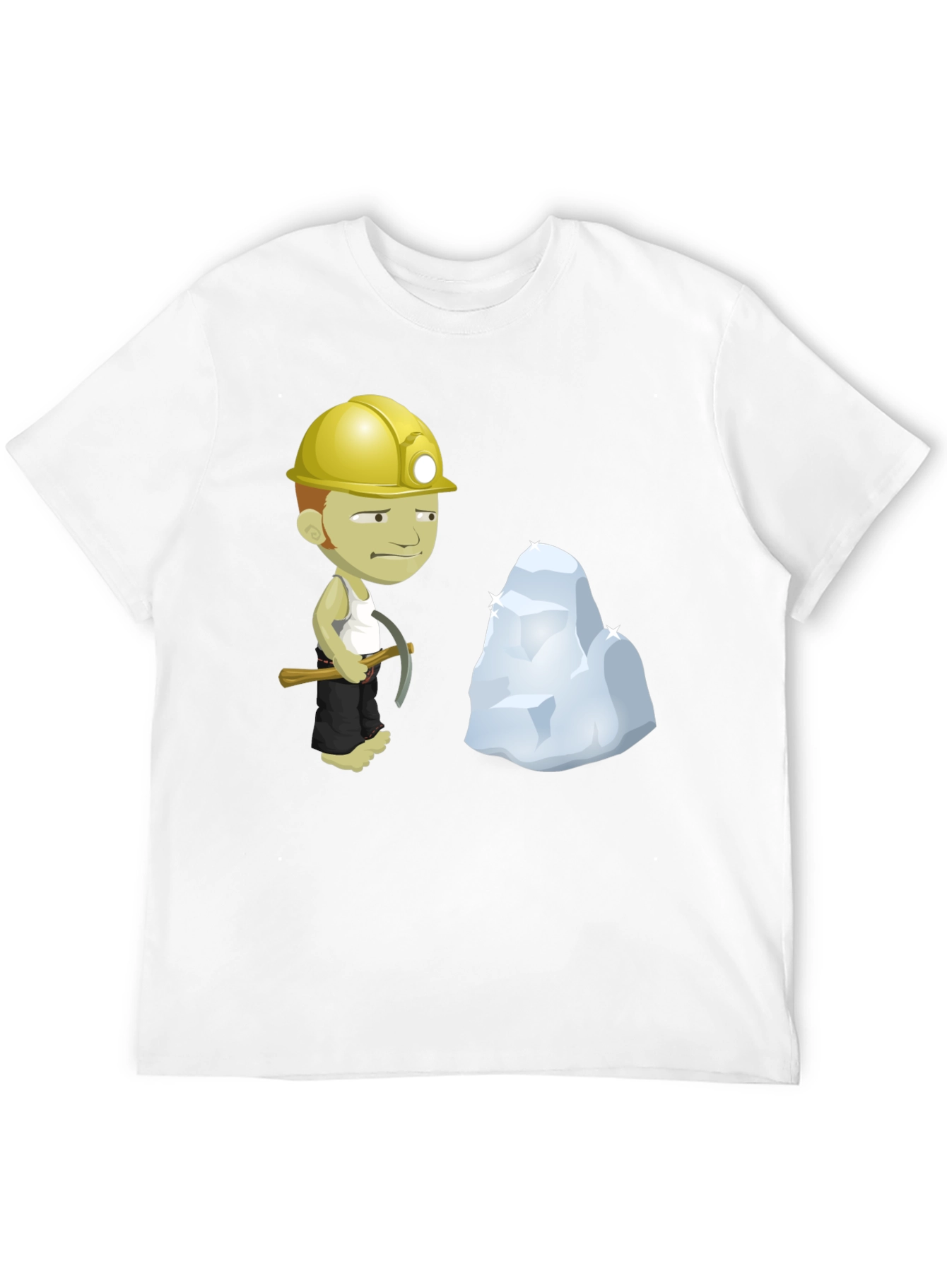 Black Miner Cartoon Black T-Shirt view 12