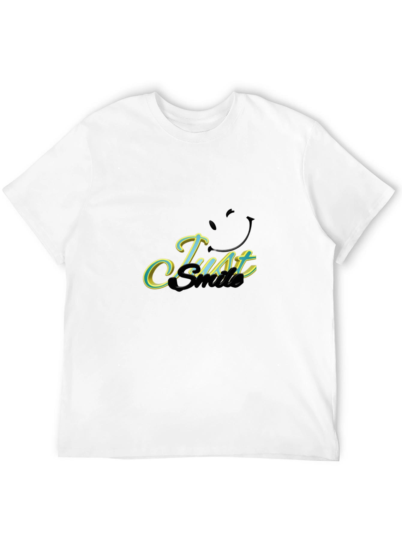 Black Just Smile T-Shirt - Black Casual Tee view 12