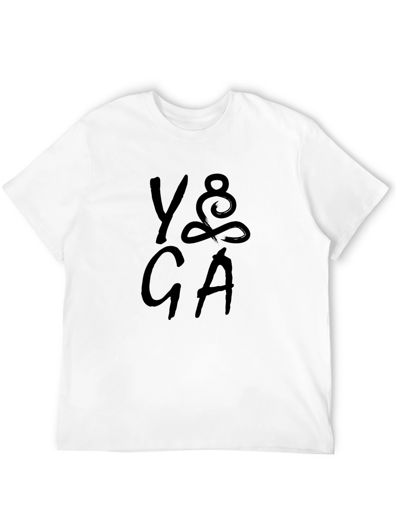 Black Yoga Graphic Print T-Shirt - Casual Cotton Tee view 12