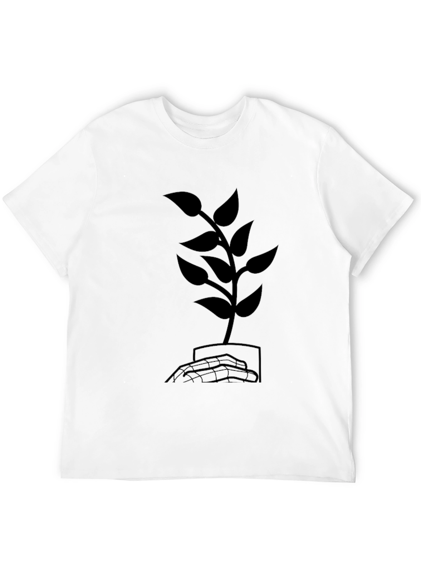 Black Nature's Grasp T-Shirt - Black Plant Design view 12