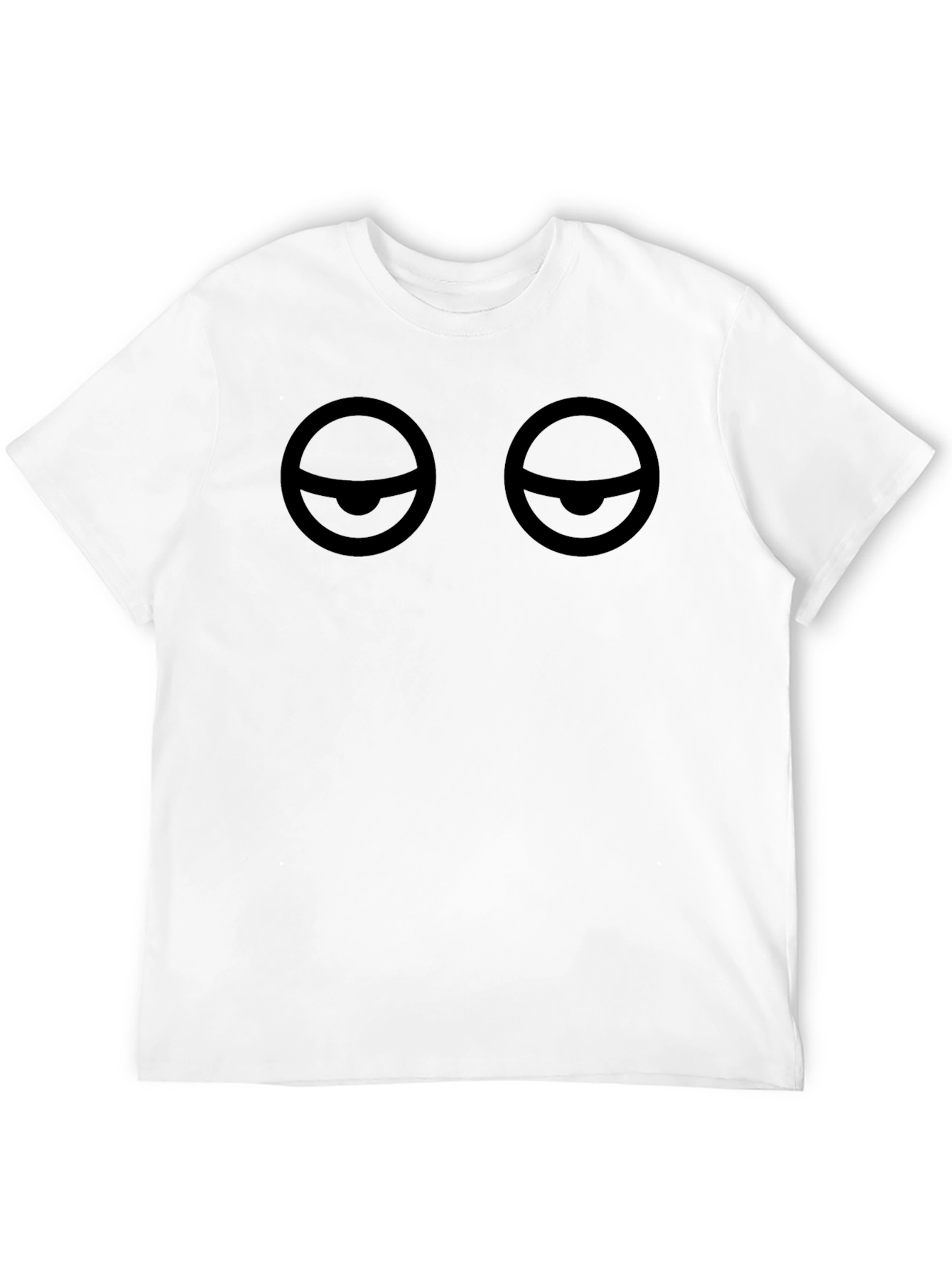 Black Expressionless Eyes Black Graphic T-Shirt view 12