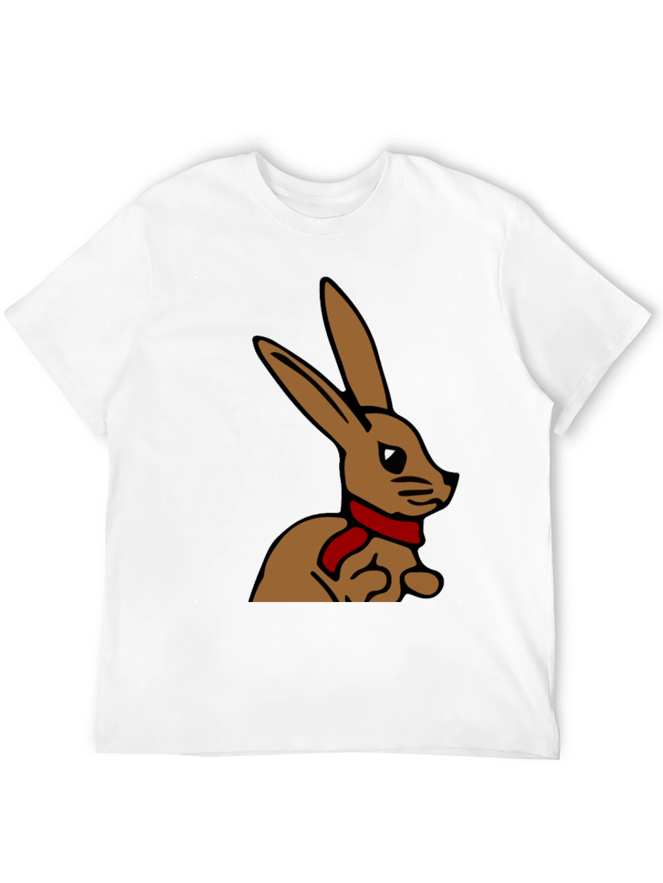 Black Rabbit T-Shirt - Cartoon Bunny with Scarf view 12
