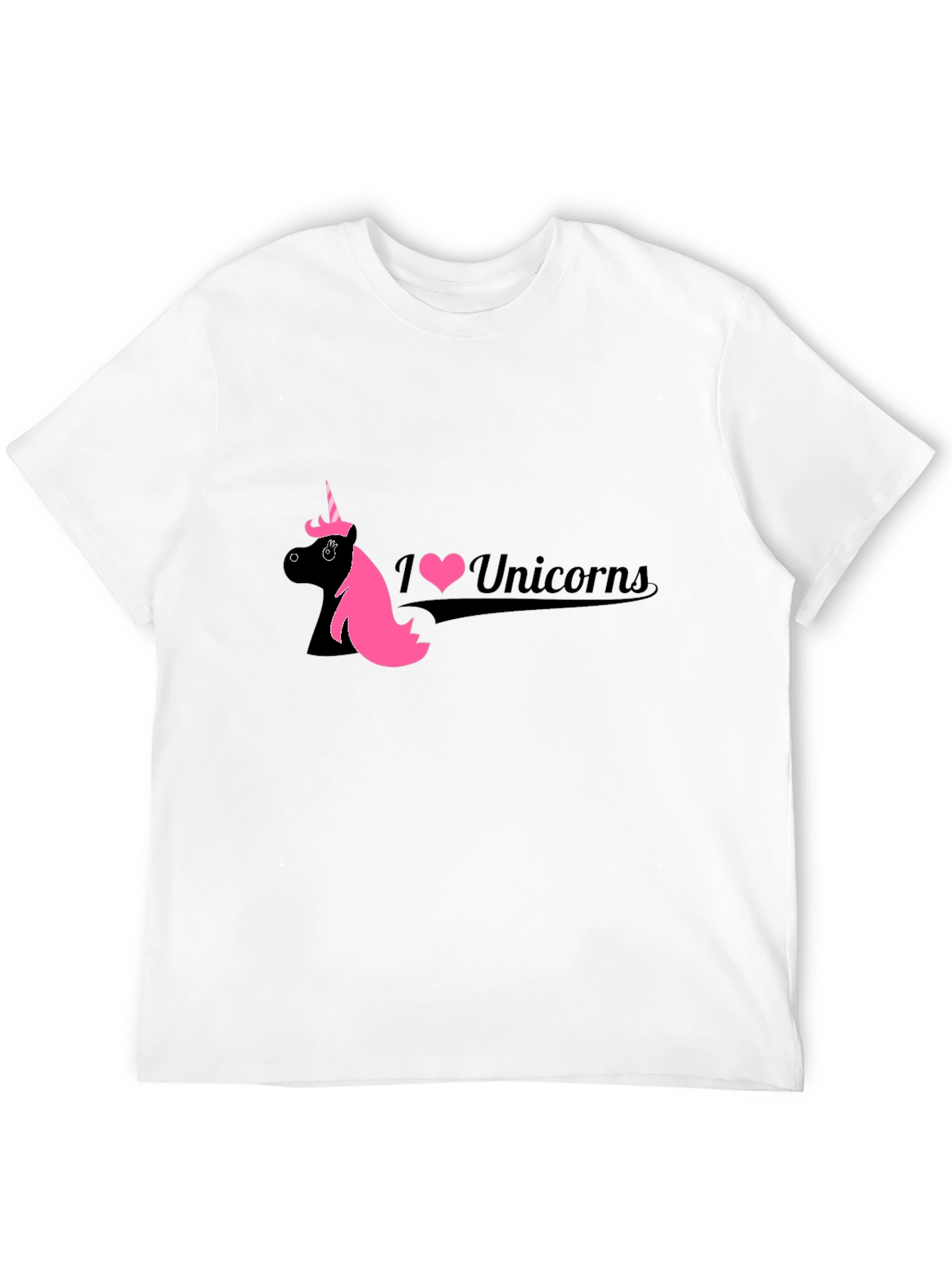 Black I Love Unicorns Black T-Shirt view 12