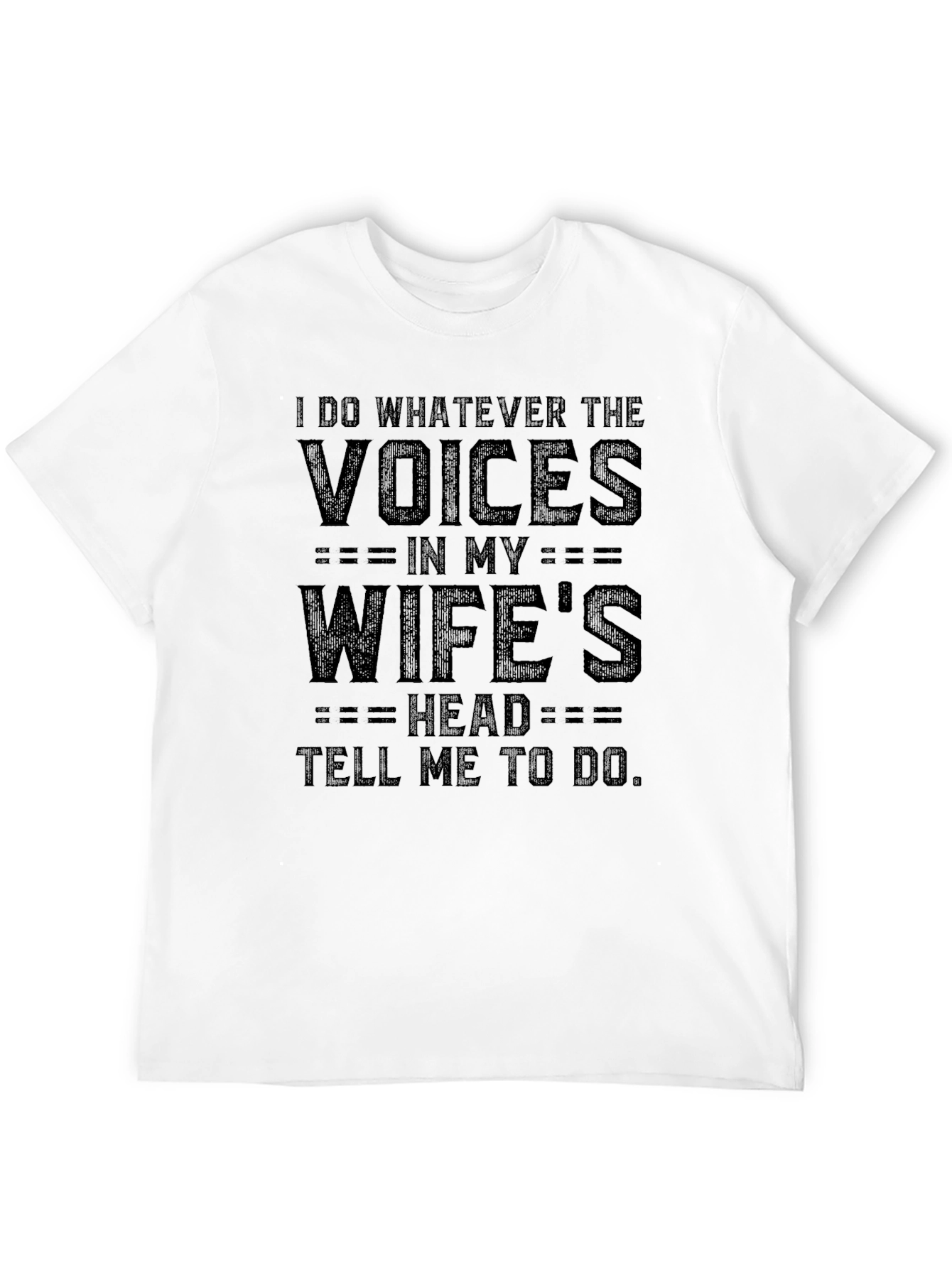 Black Funny "Wife's Voices" Graphic T-Shirt view 12