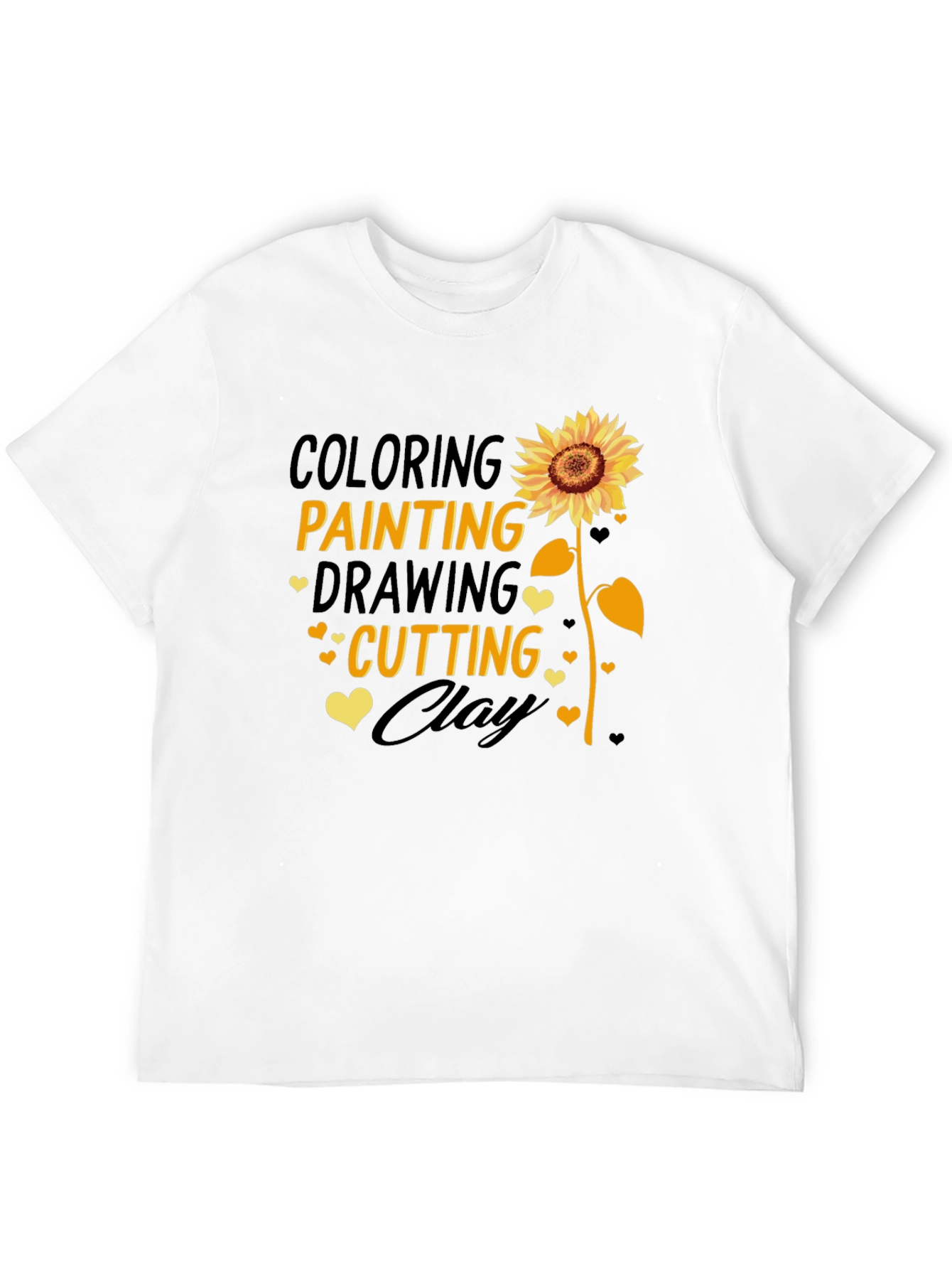 Black Creative Arts Sunflower Tee: Coloring, Painting, Drawing, Cutting, Clay view 12