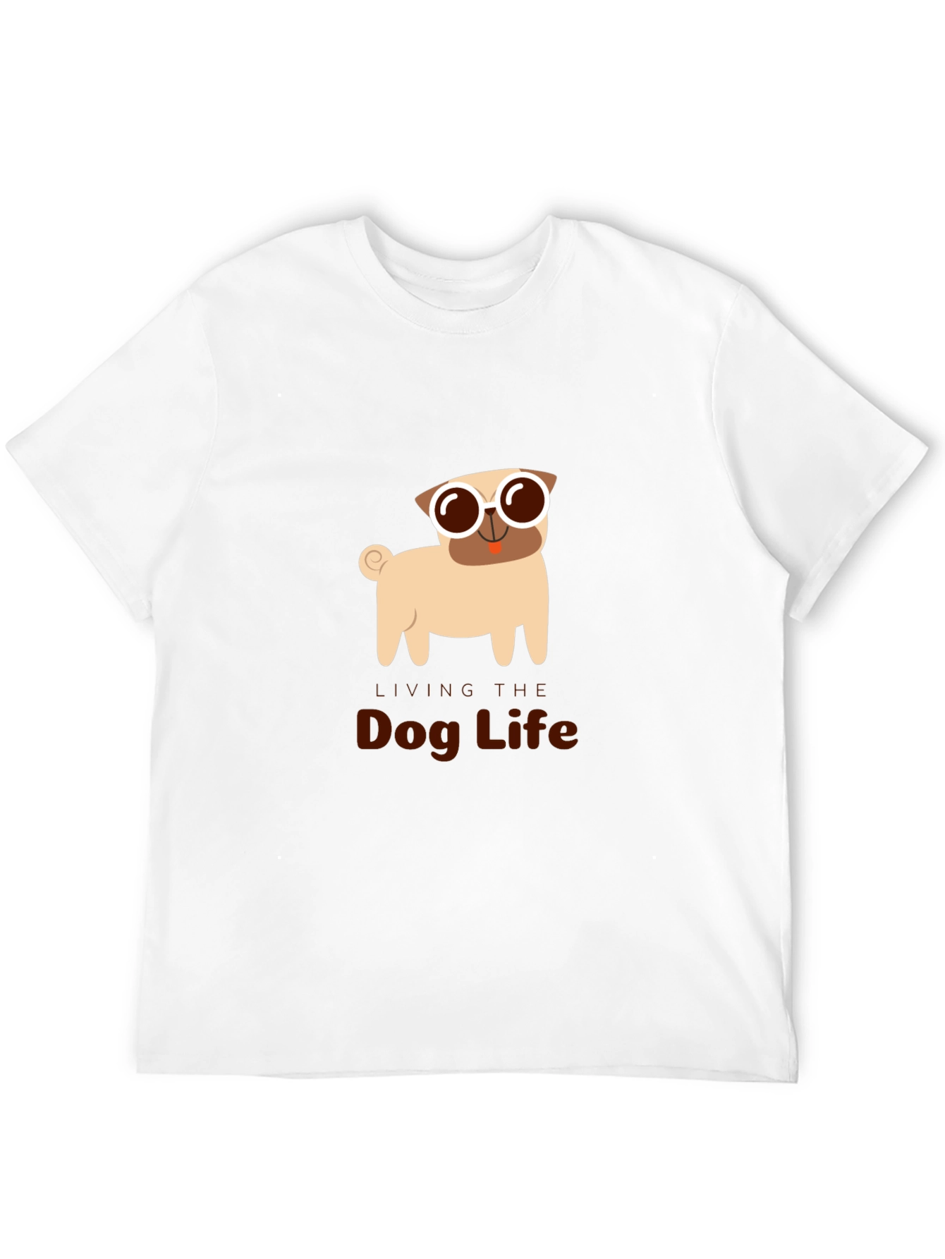 Black Dog Life Tee: Pug with Sunglasses view 12