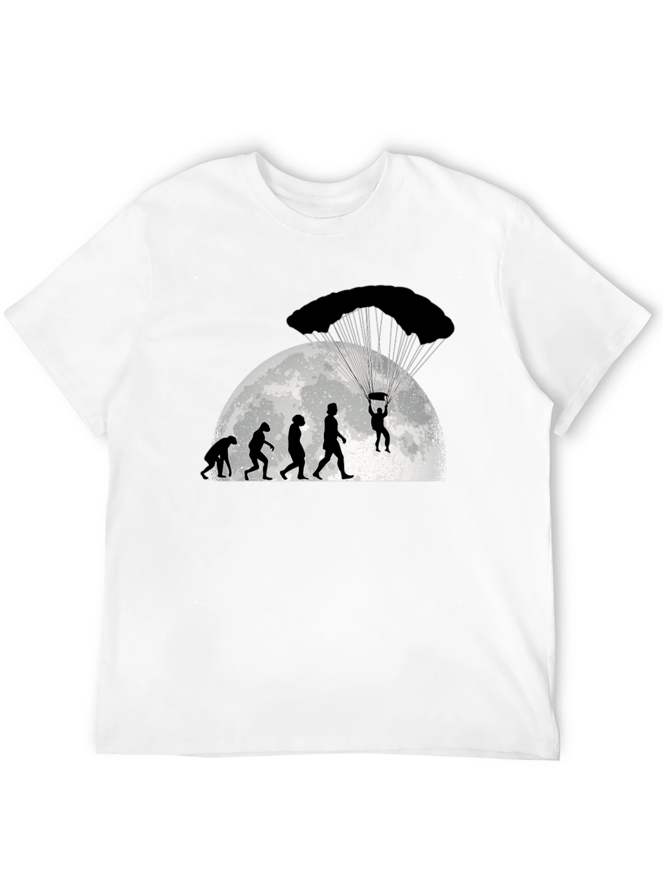 Black Skydiving Evolution T-Shirt - Black Cotton Tee view 12