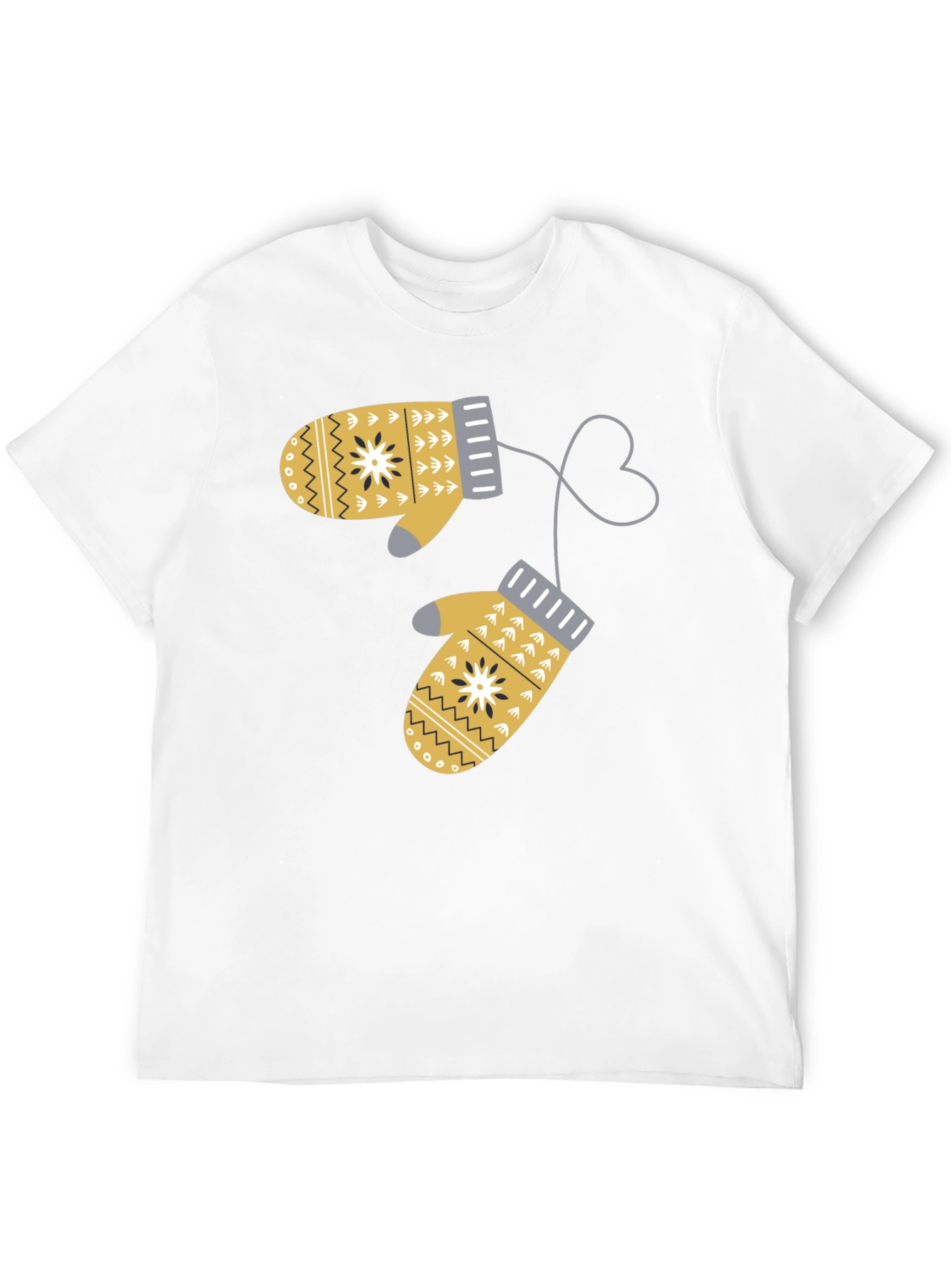 Black Winter Mittens Graphic T-Shirt view 12