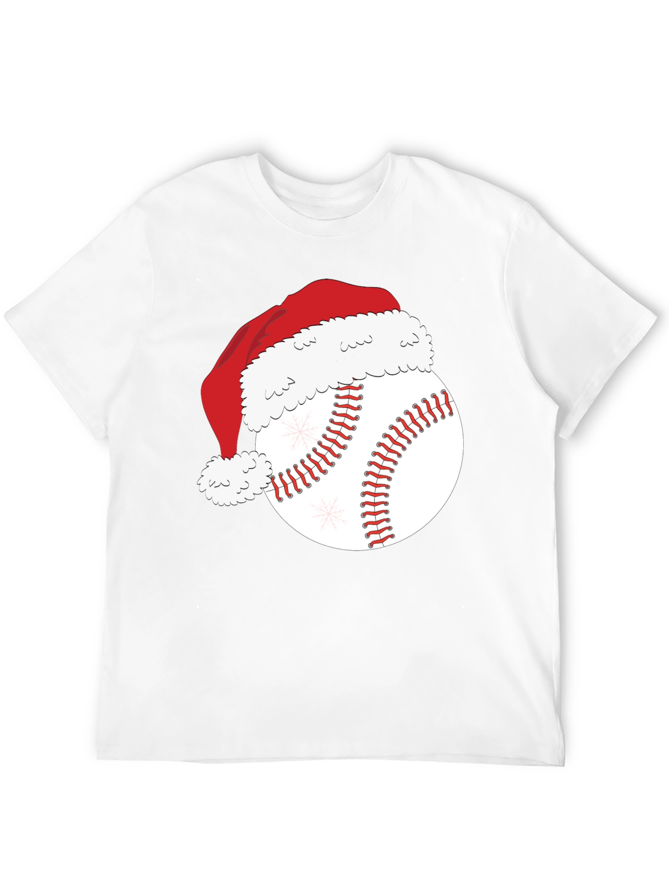 Black Festive Baseball Santa Hat T-Shirt view 12