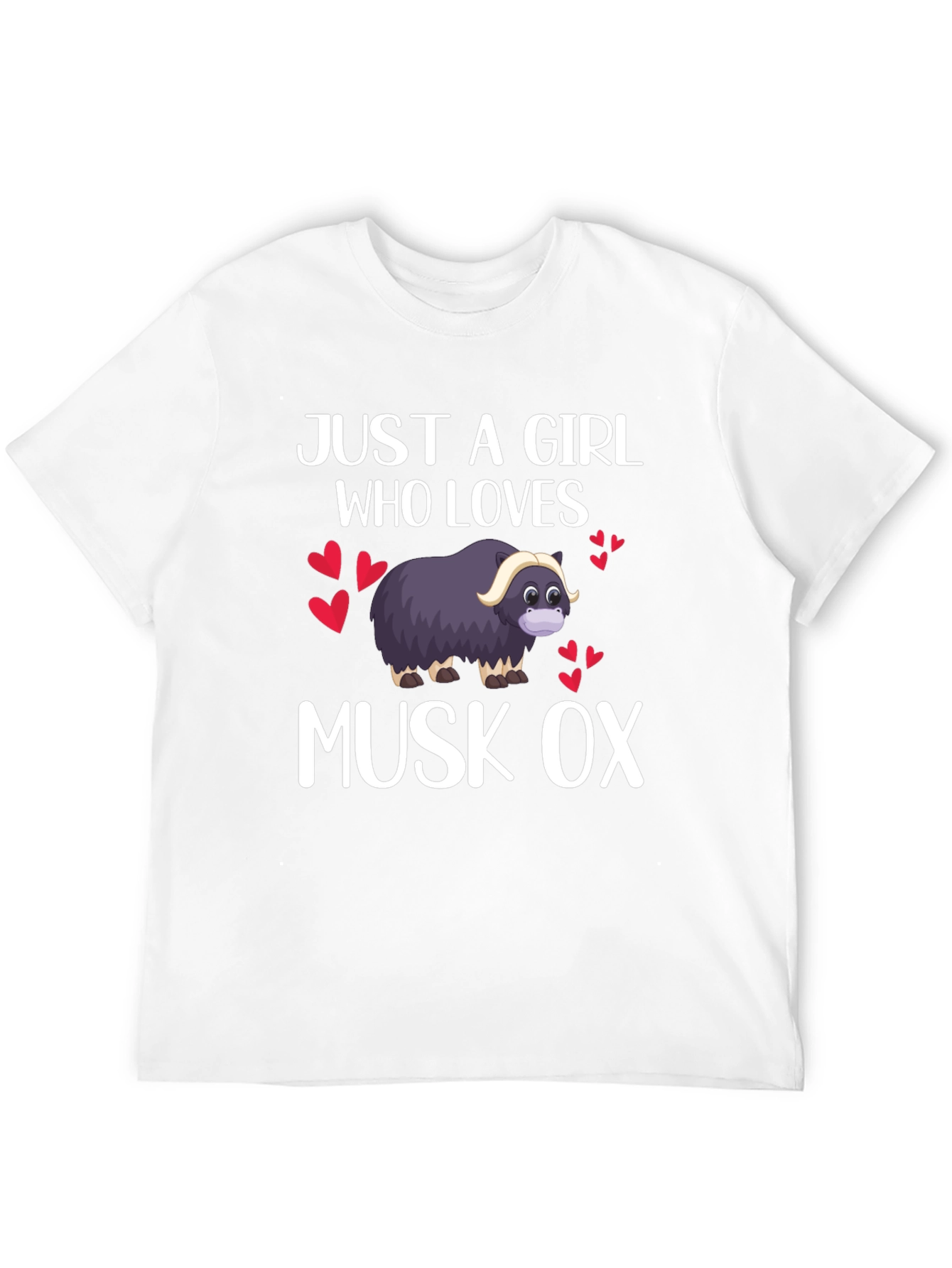Black Just A Girl Who Loves Musk Ox T-Shirt view 12
