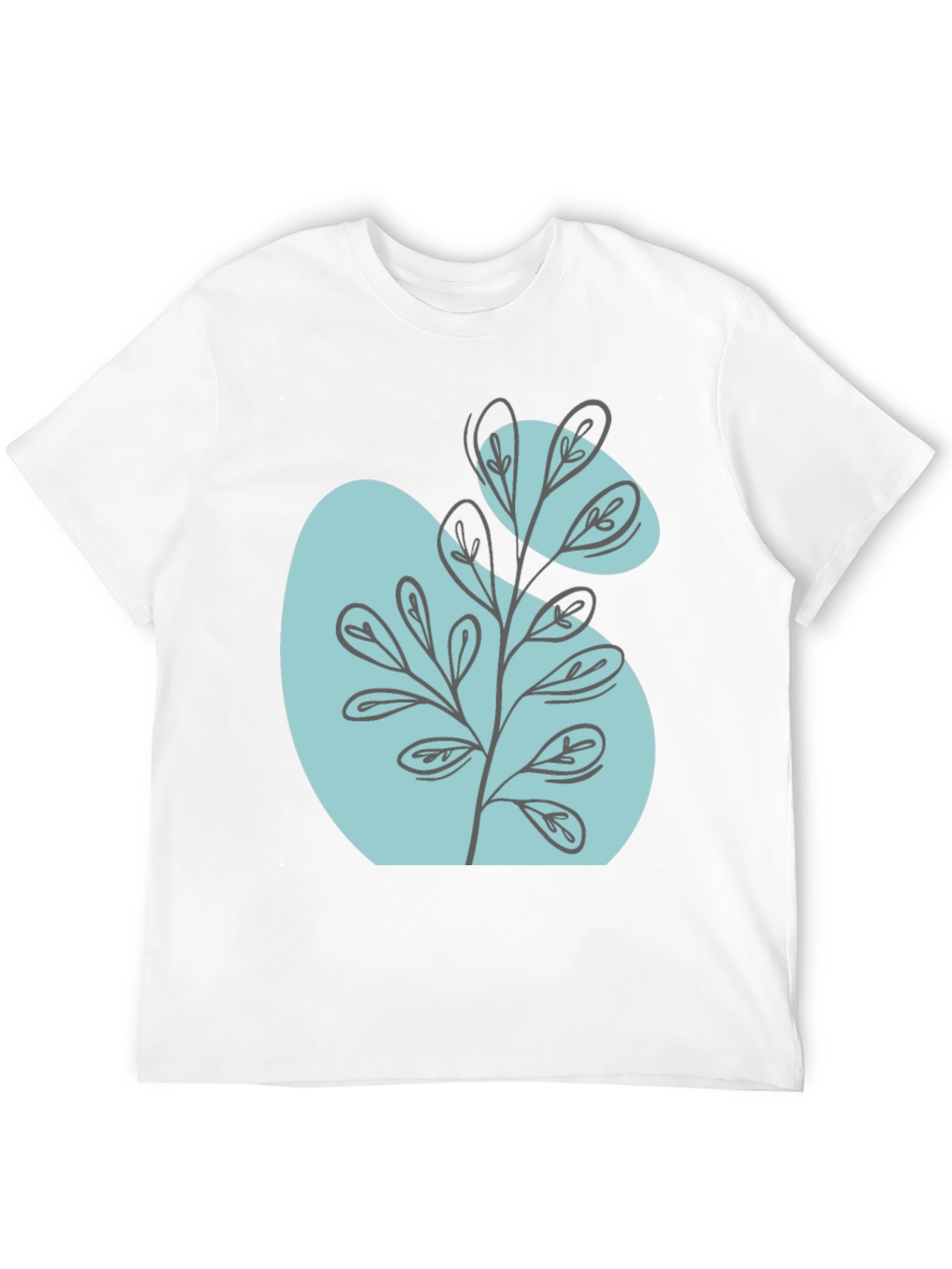 Black Abstract Botanical Graphic Black T-Shirt view 12