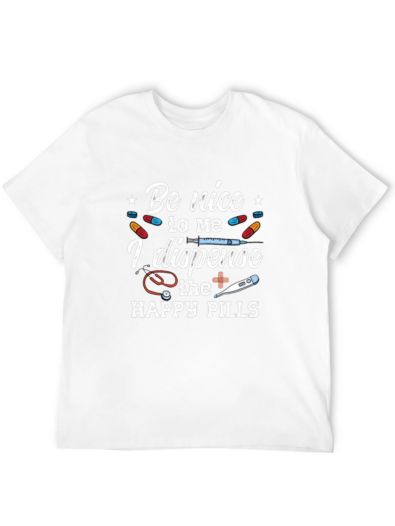 Black Funny "Happy Pills" Graphic T-Shirt view 12